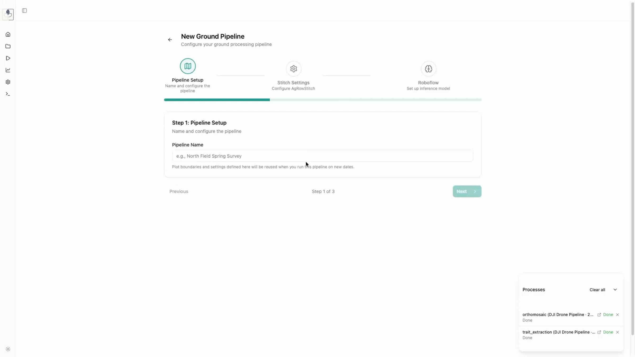 Ground Pipeline Configuration