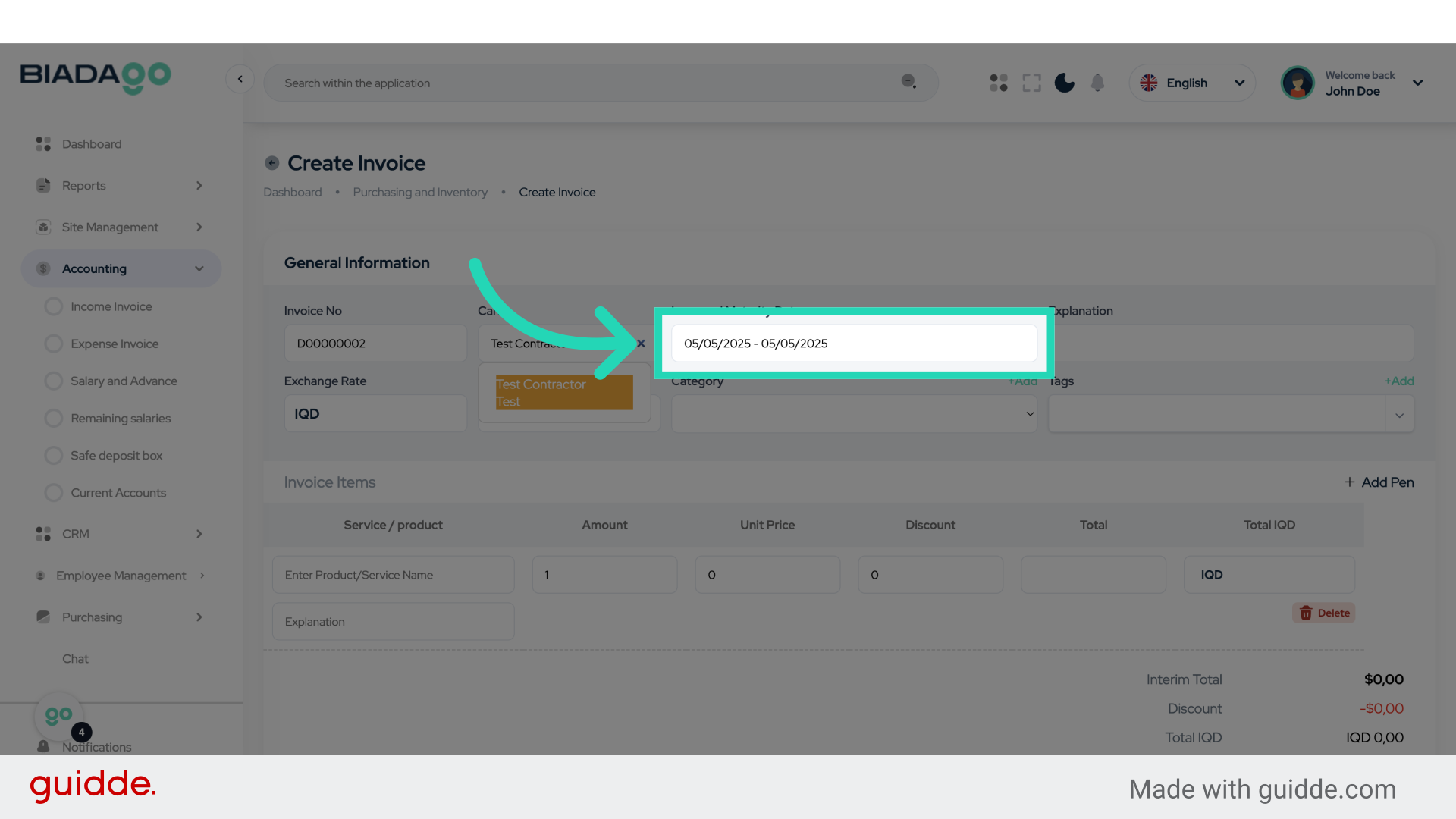 Click 'Issue and Maturity Date'