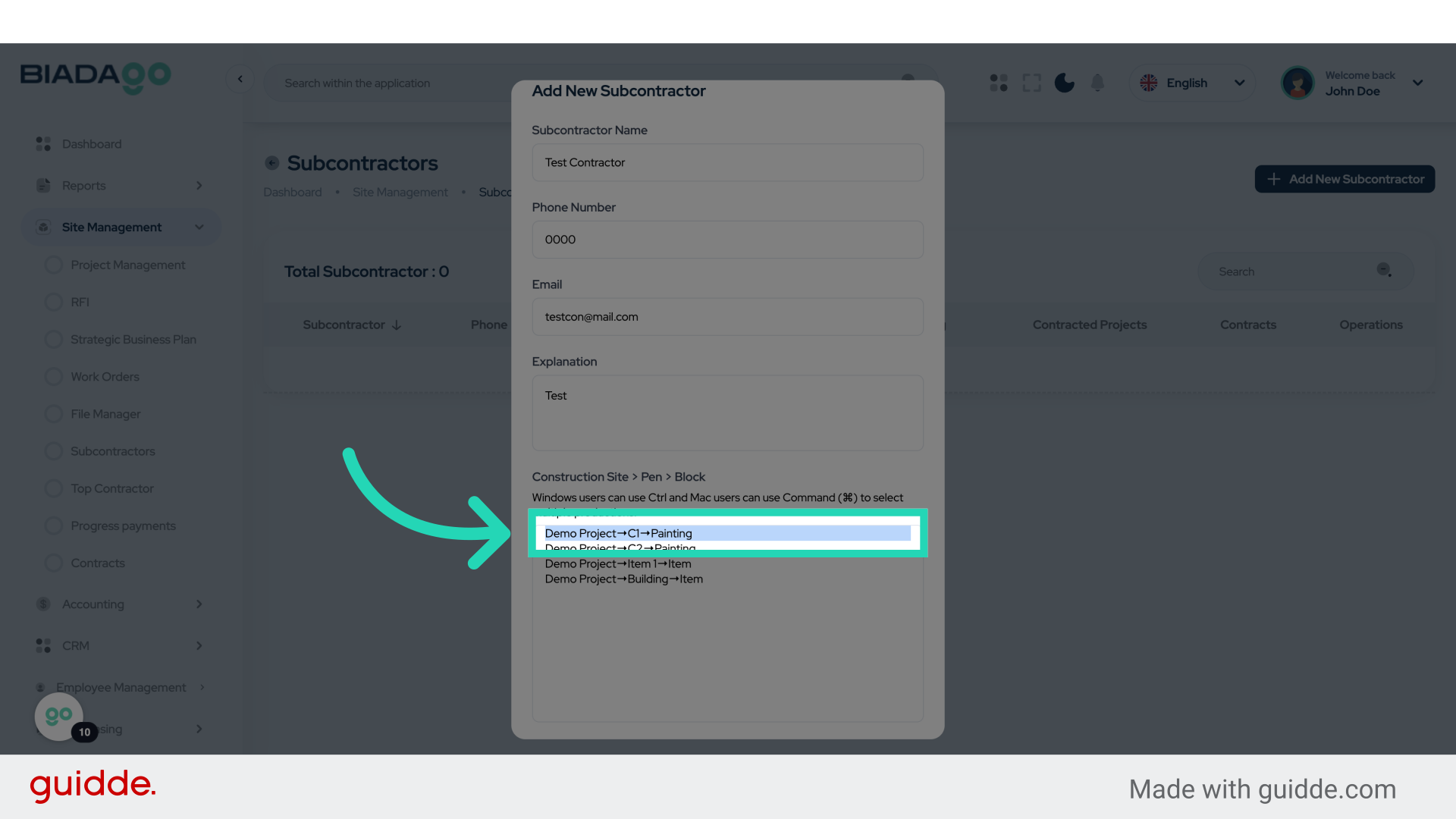 Click 'Demo Project→C1→Painting'