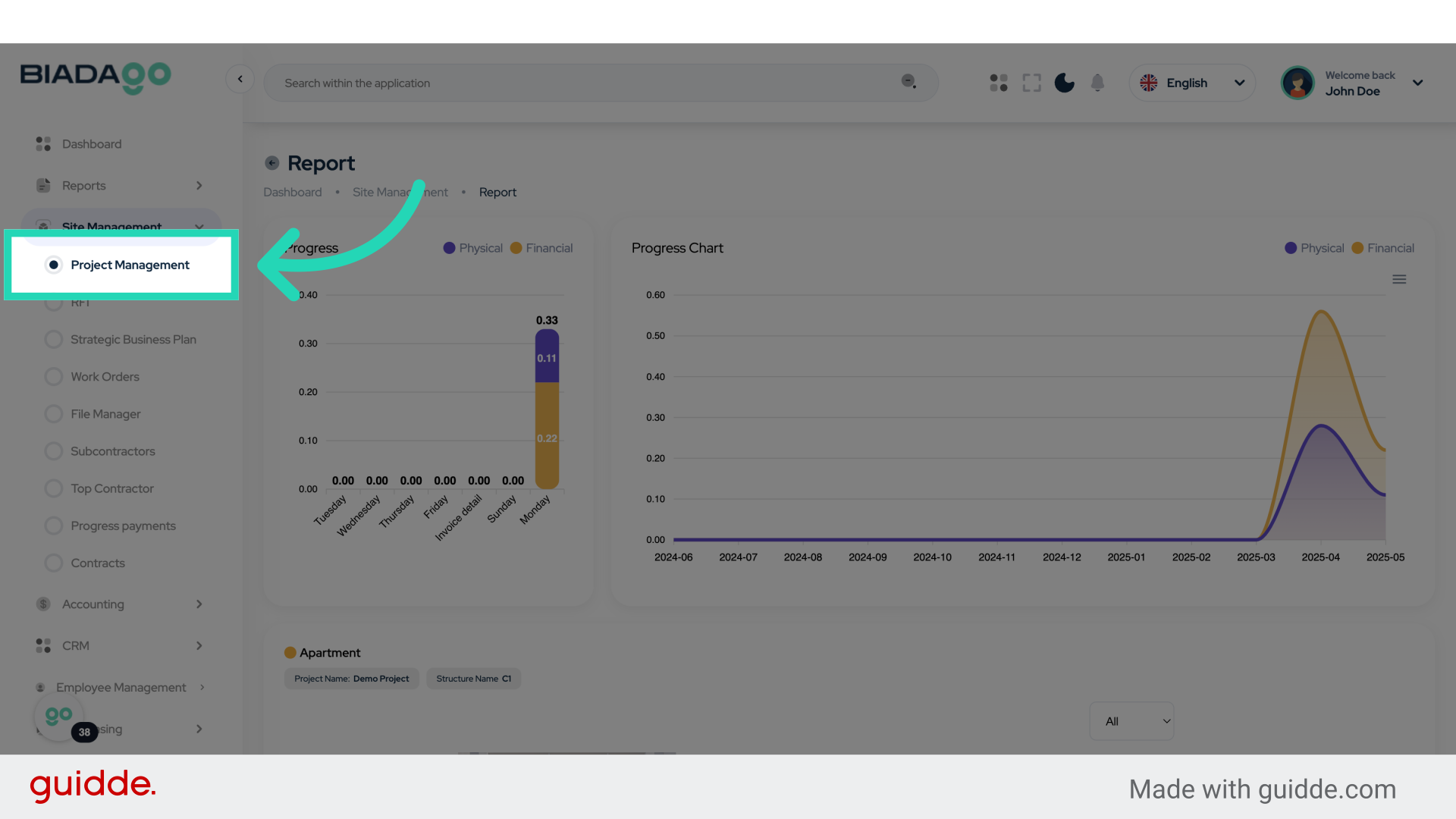 Click 'Project Management'