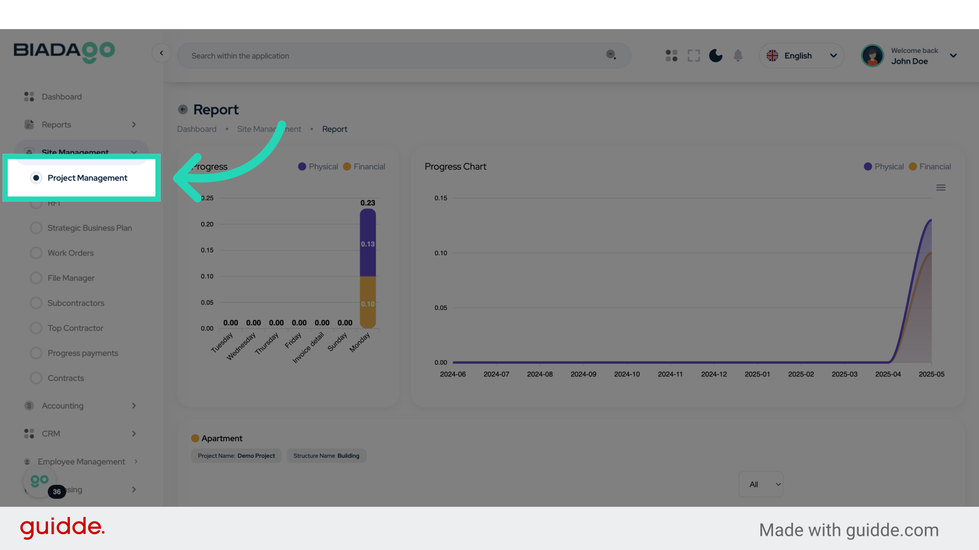 Click 'Project Management'