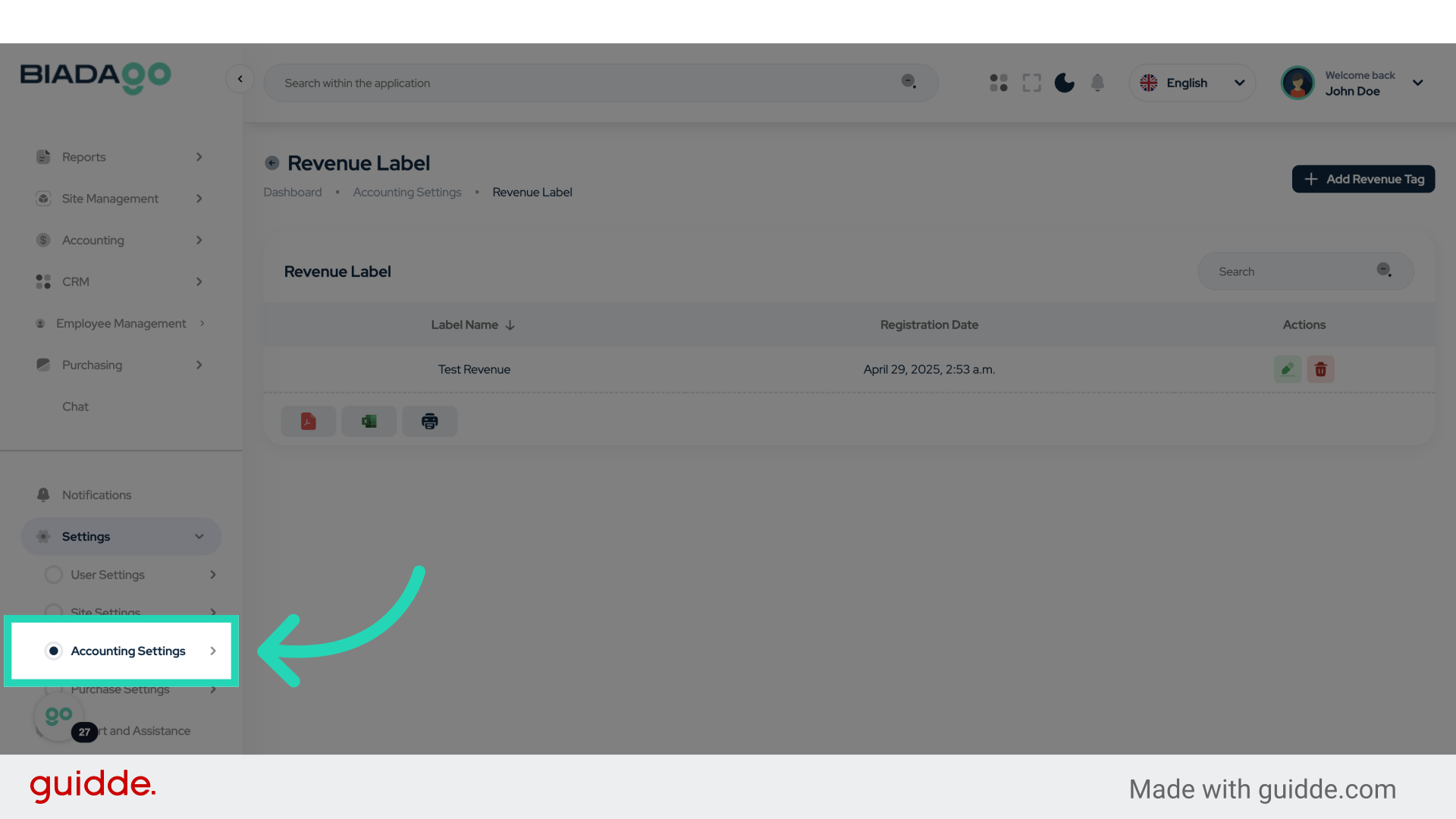 Click 'Accounting Settings'