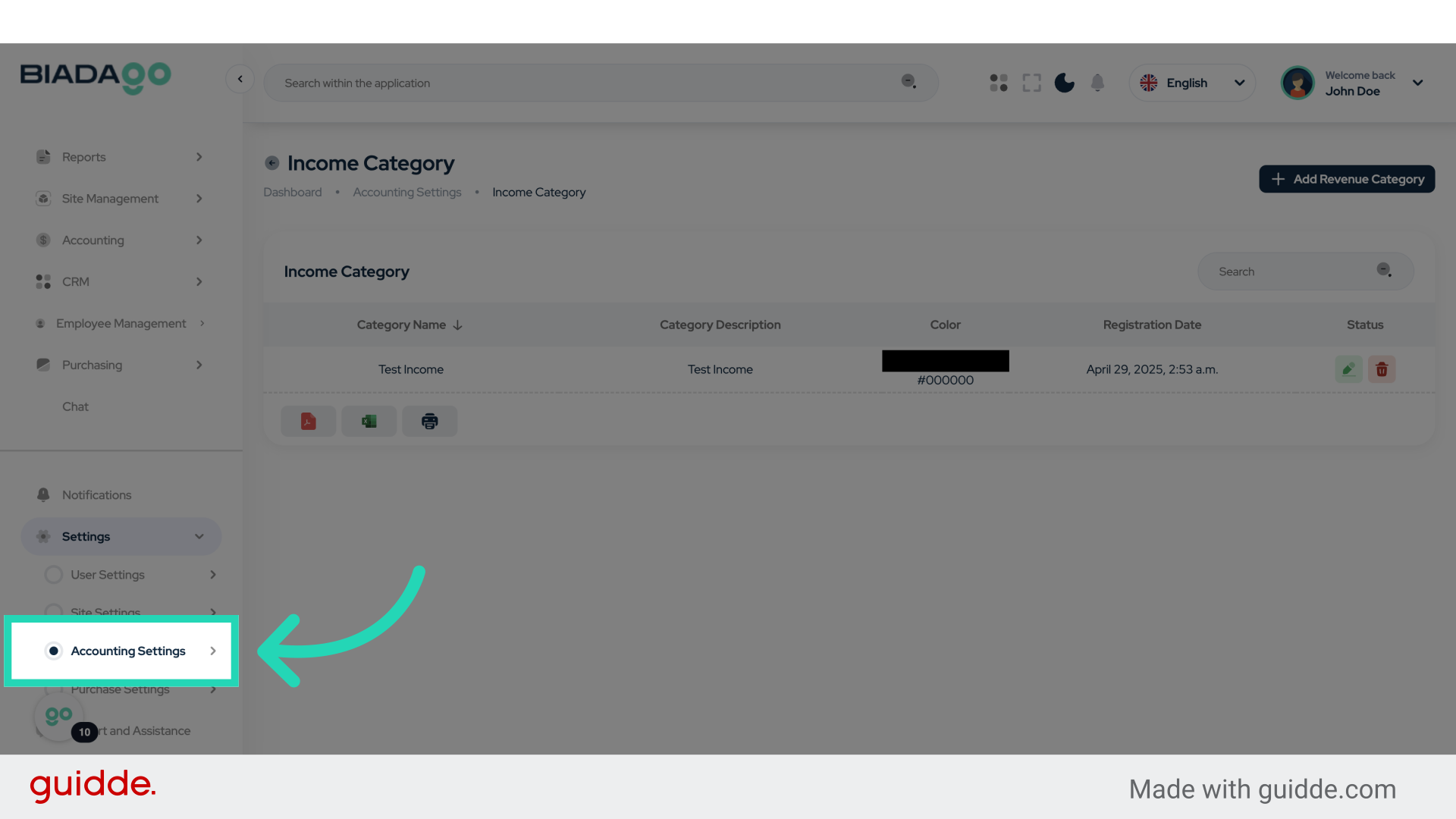 Click 'Accounting Settings'