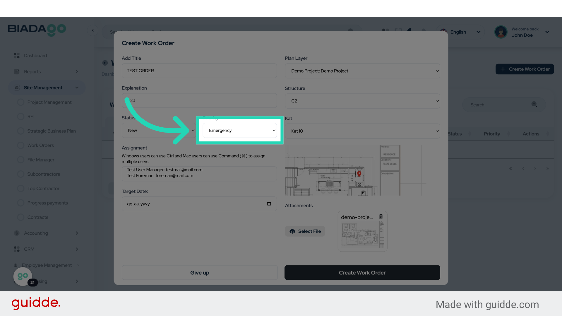 Click 'Emergency Intermediate Low'