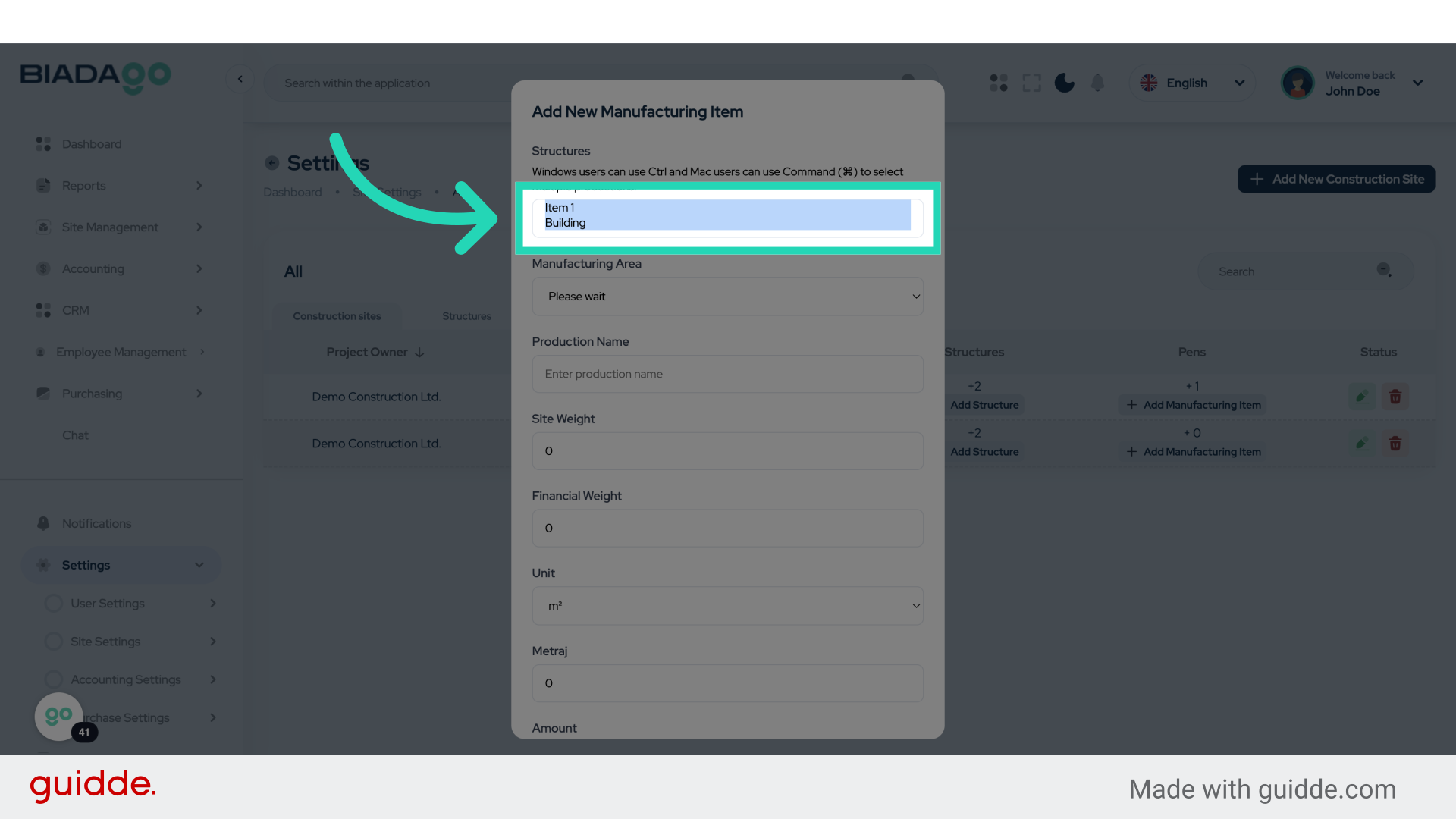 Fill 'Item 1Building'