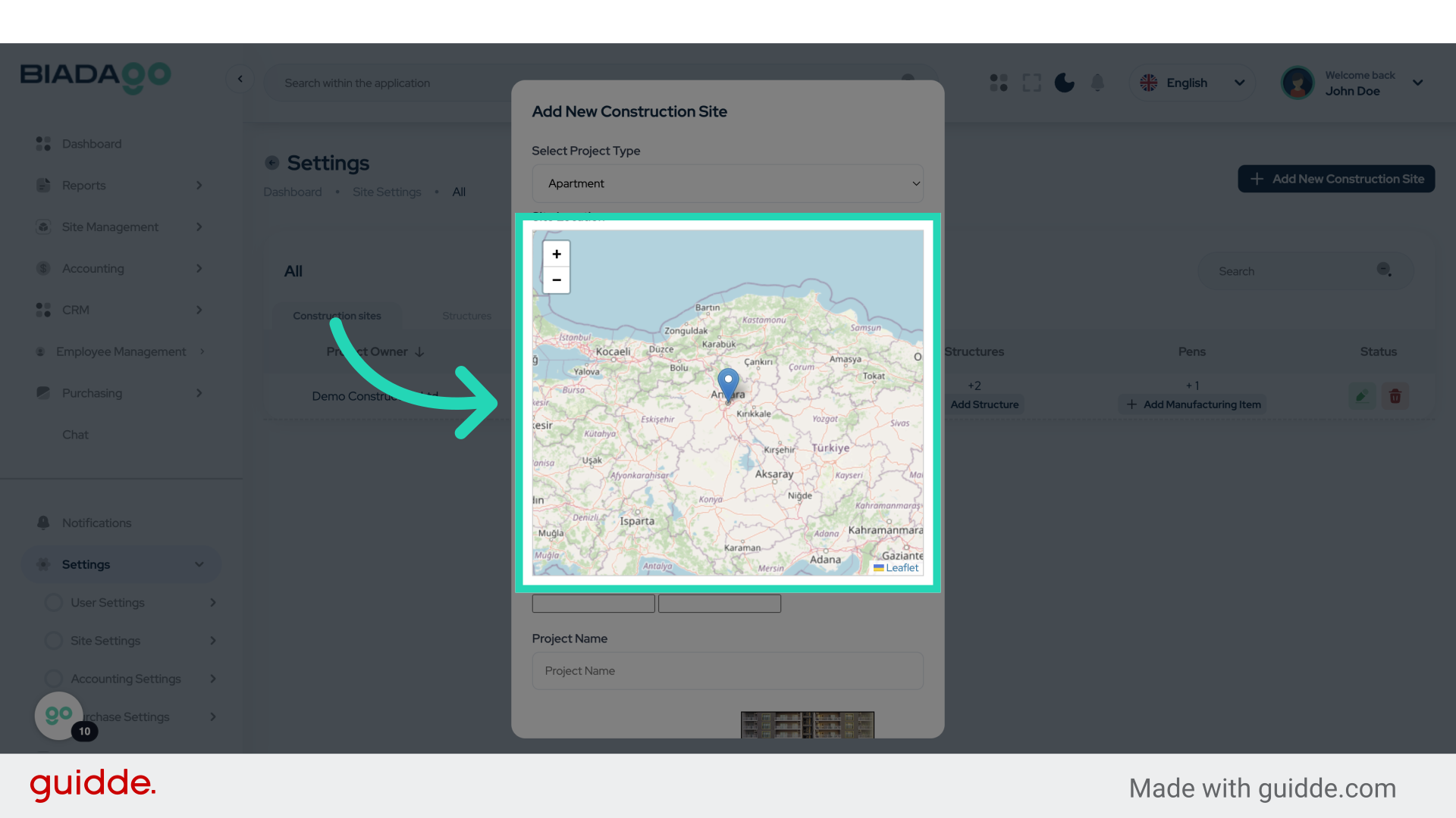 Click '+− Leaflet'