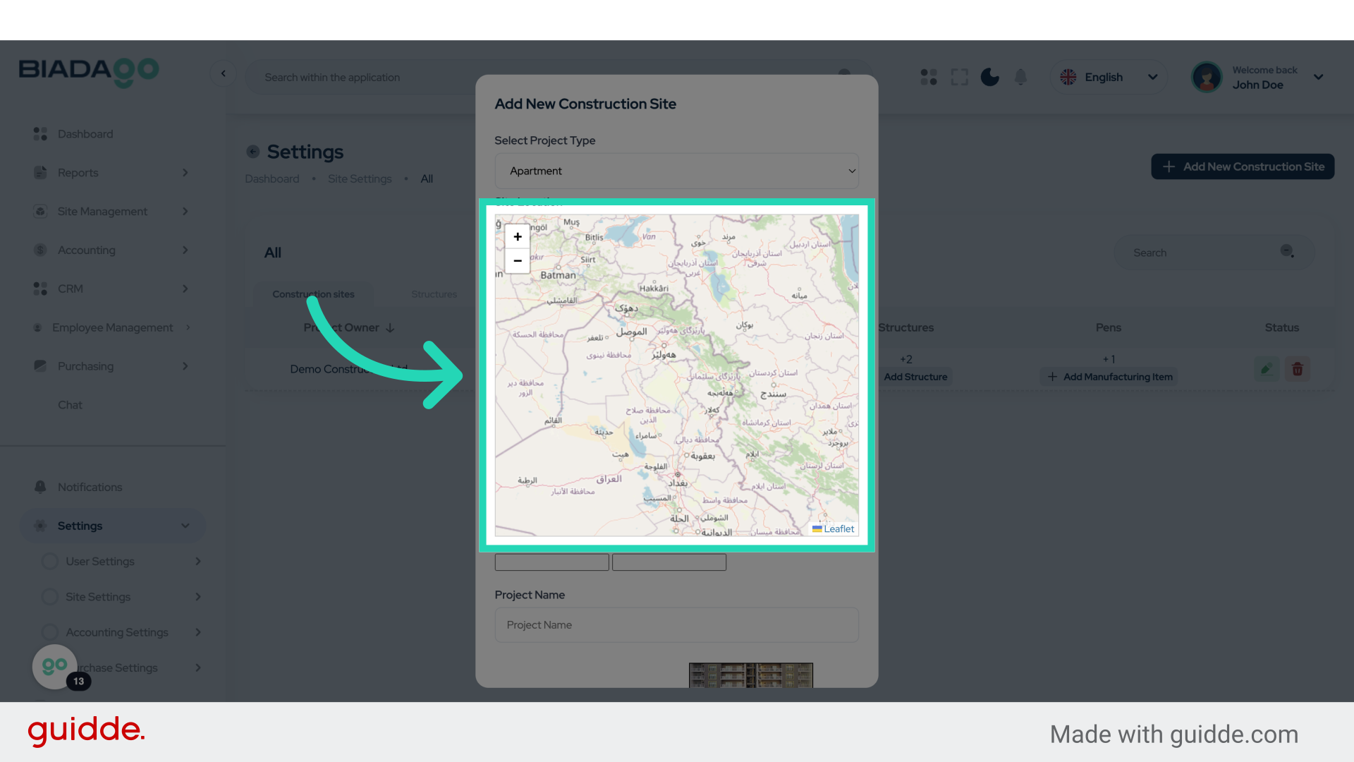Click '+− Leaflet'