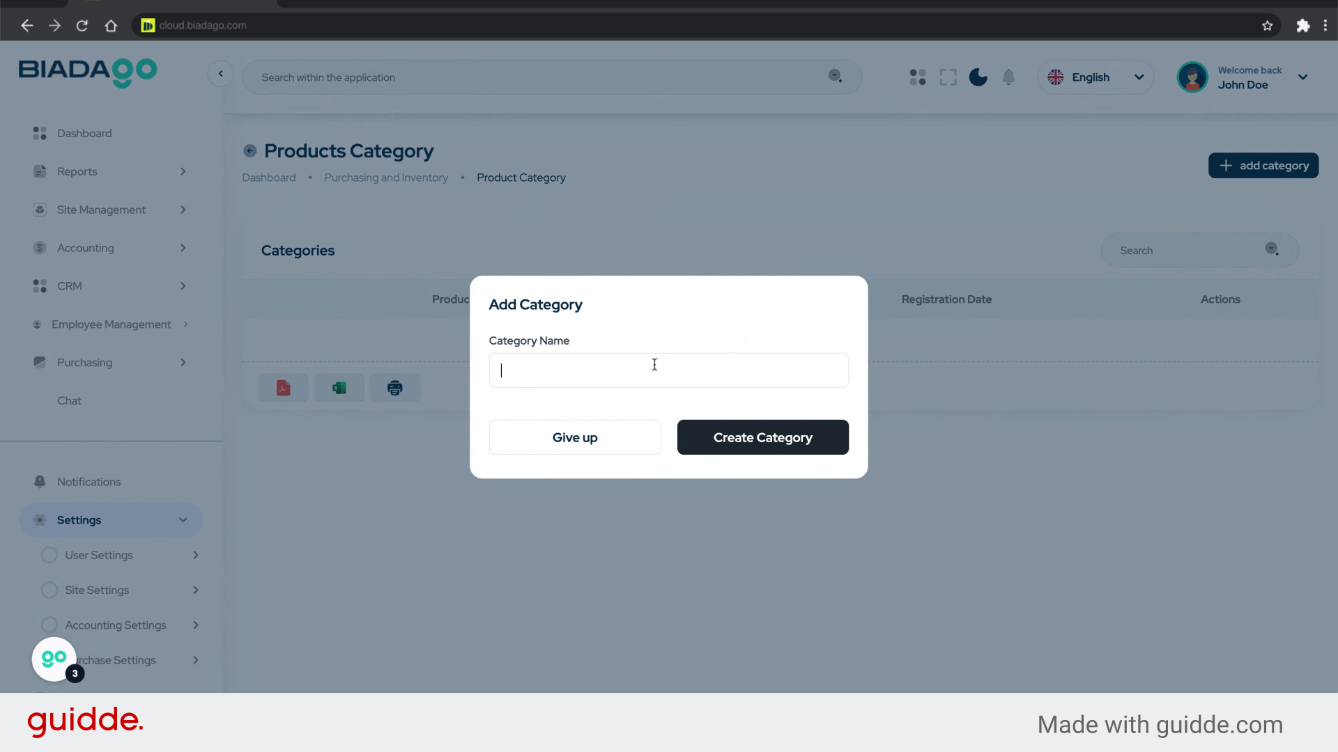 Fill 'Test Category'