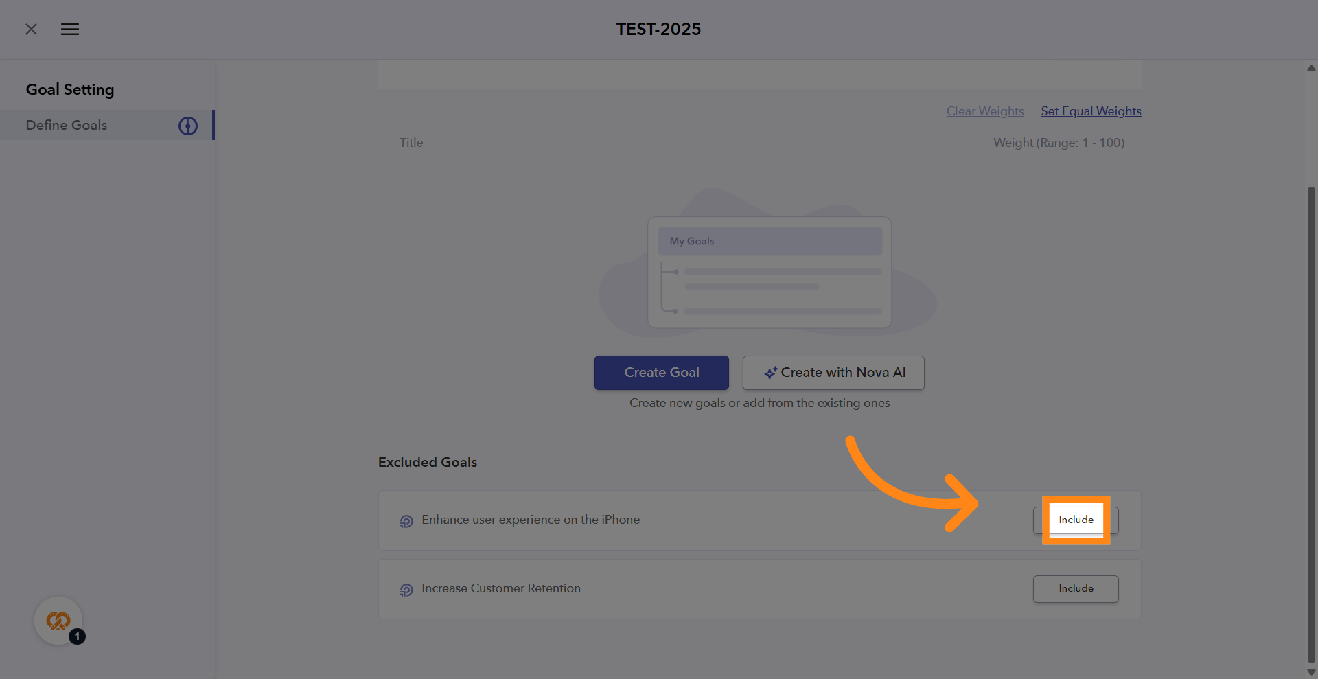 Include an Existing Objective