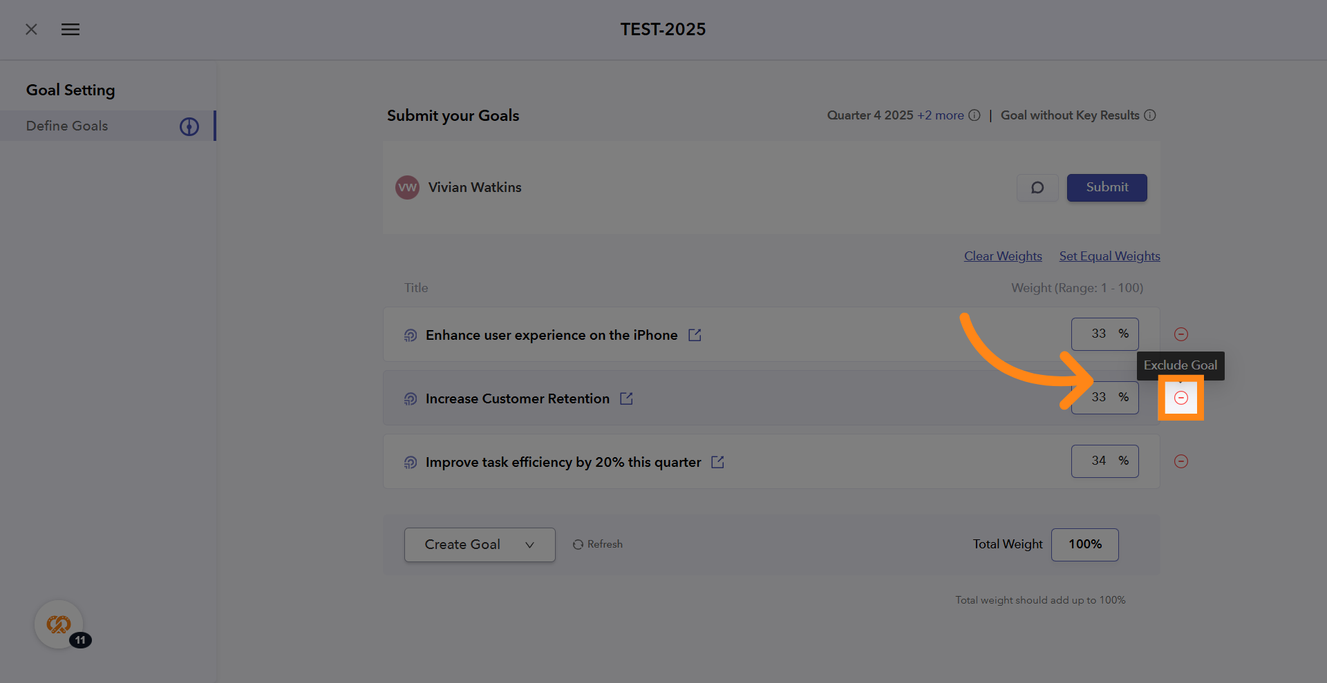 Exclude Unnecessary Goals
