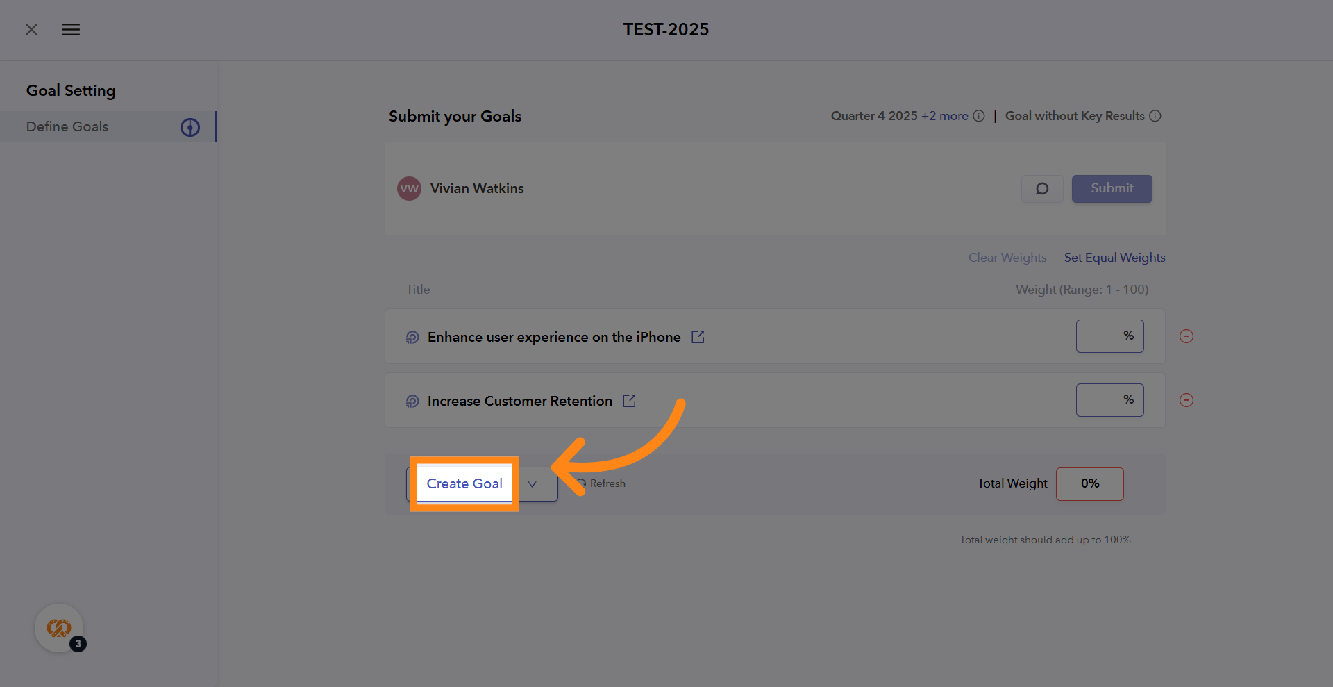 Initiate Goal Creation