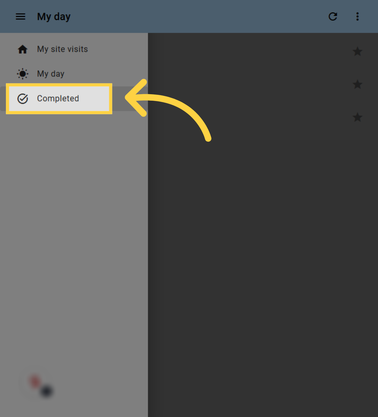 Click 'Completed'