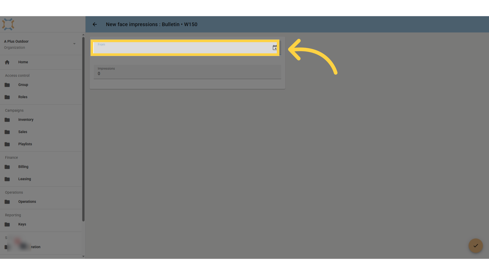 Click 'date' or enter date