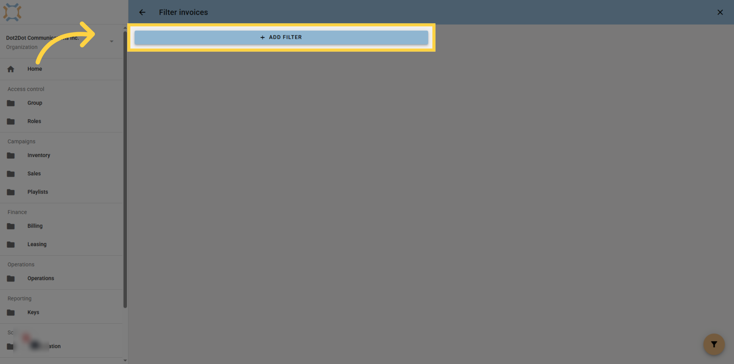 Access Filter Options