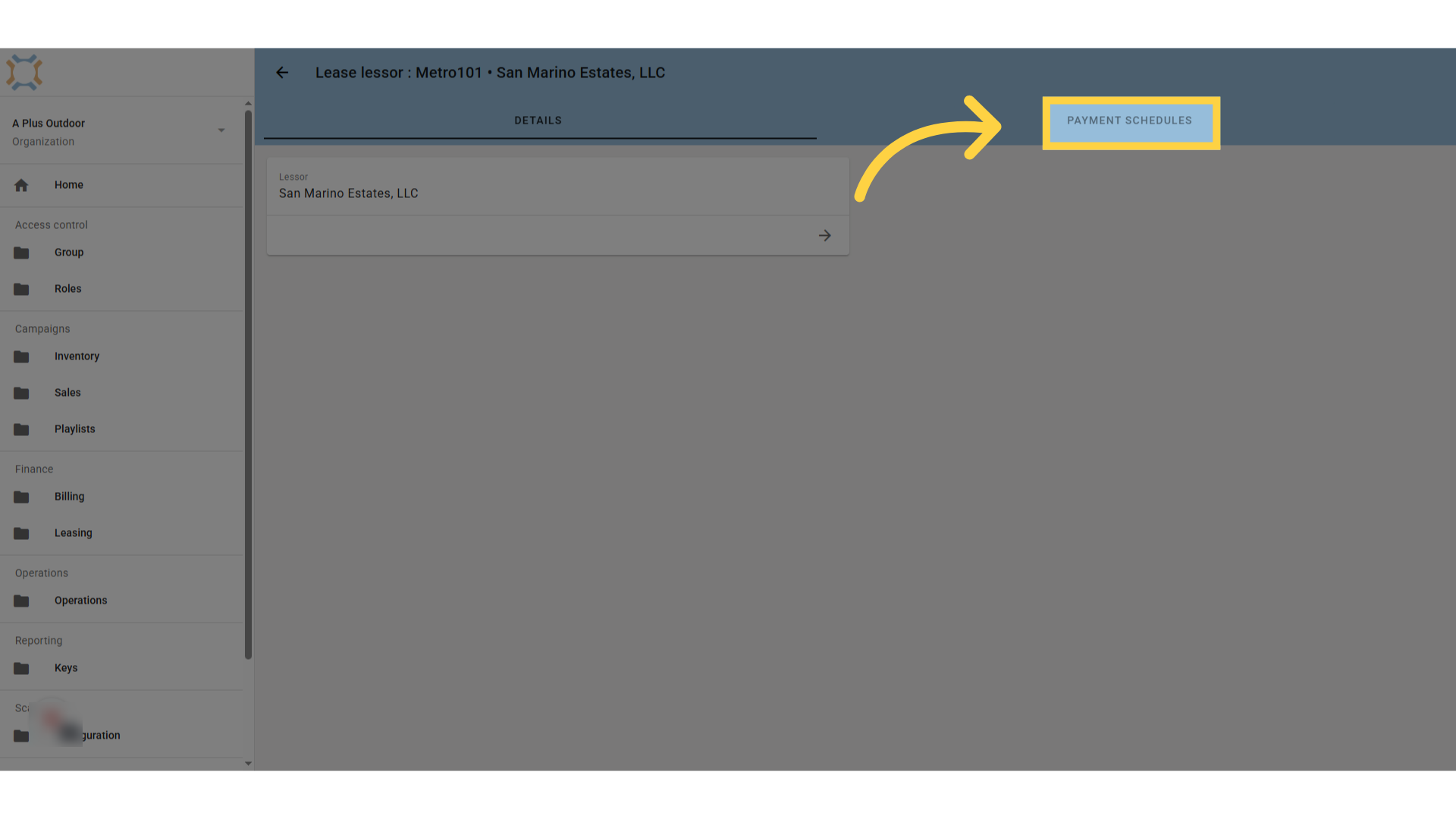 Click 'payment schedules