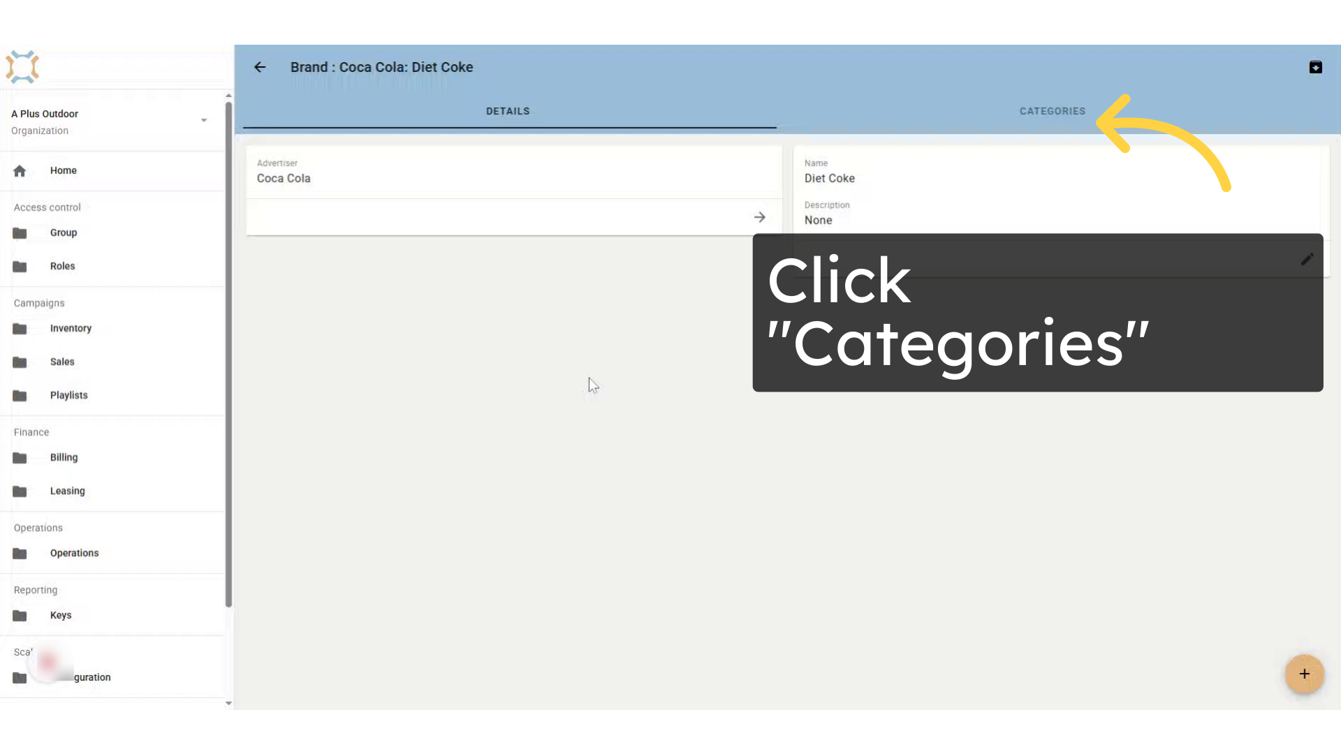 Click 'Categories'
