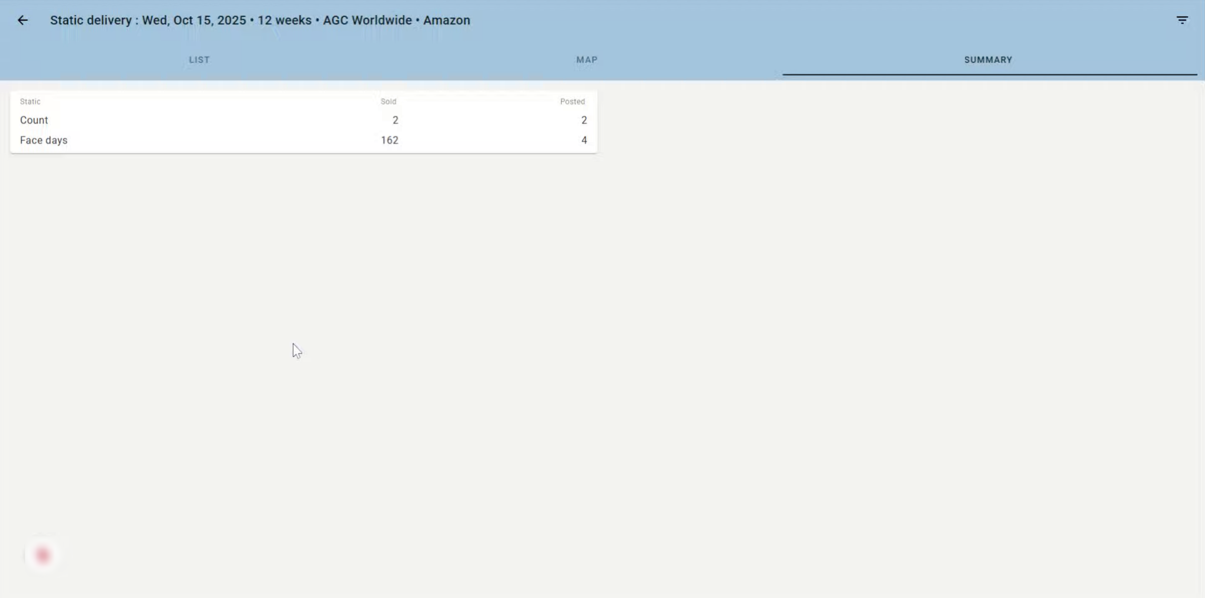 Summary page