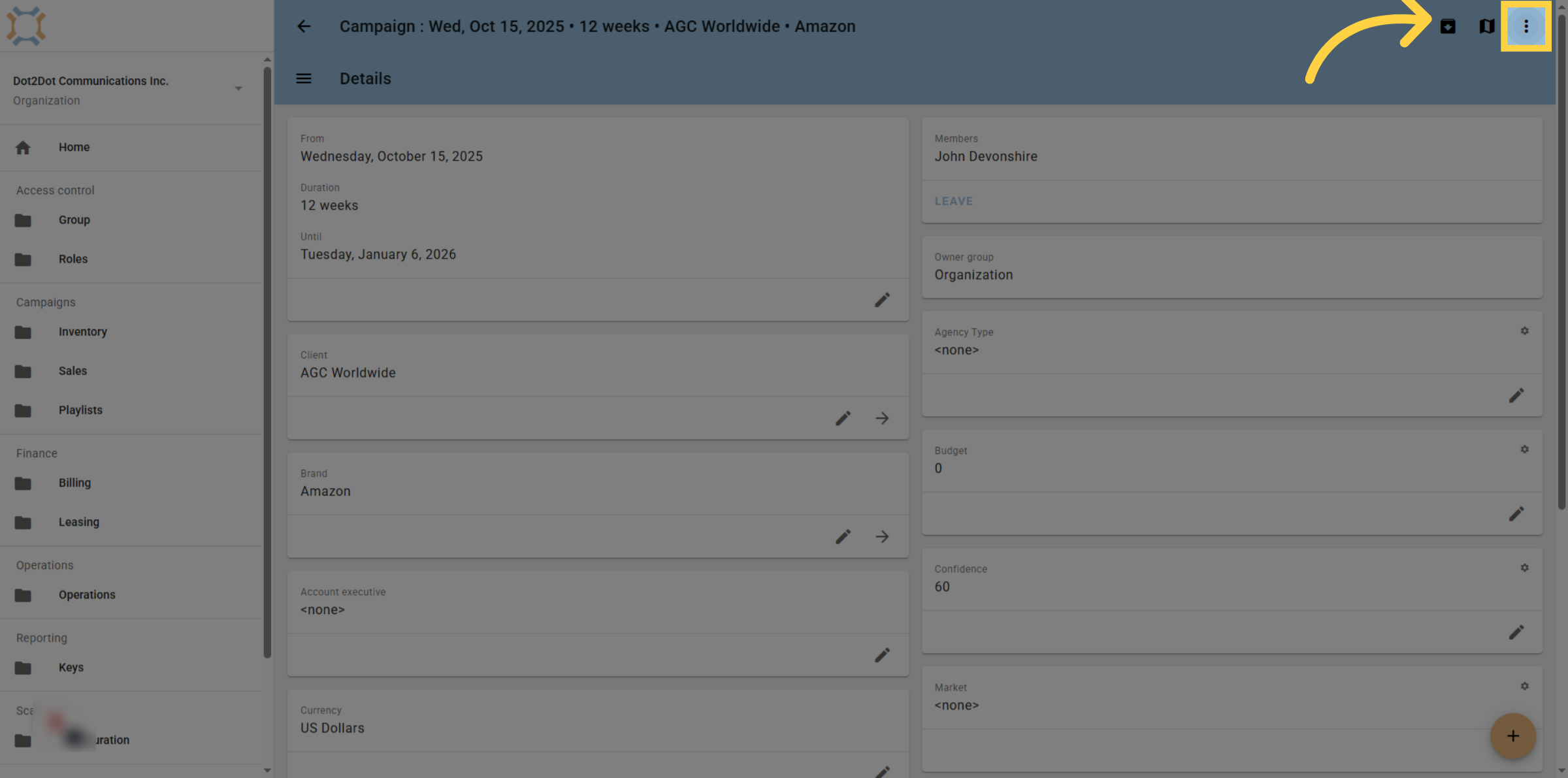 Open Options Menu
