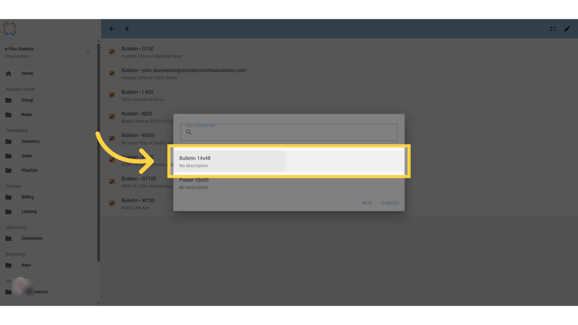 Select the design type