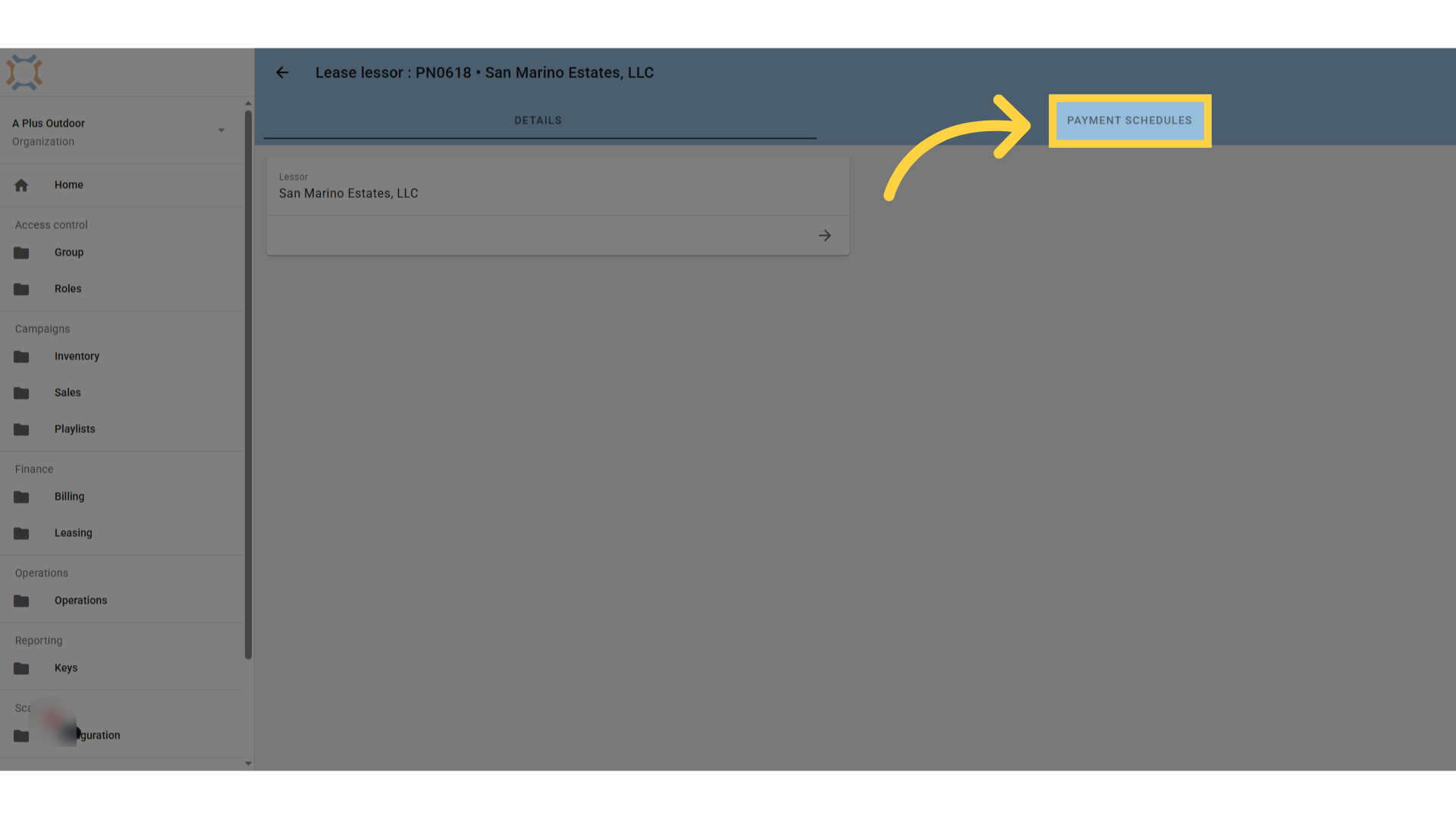 Click 'payment schedules'