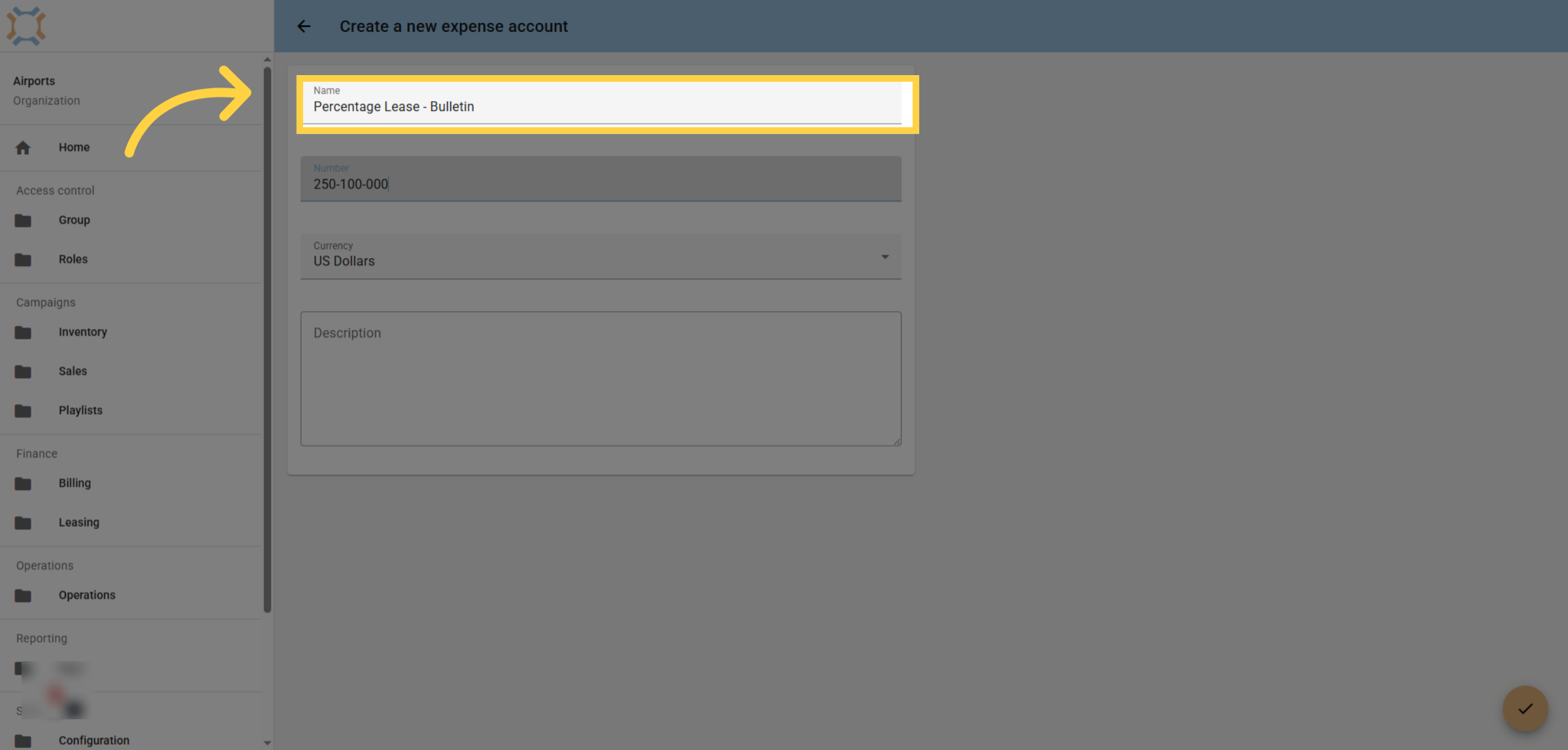 Enter Account Name