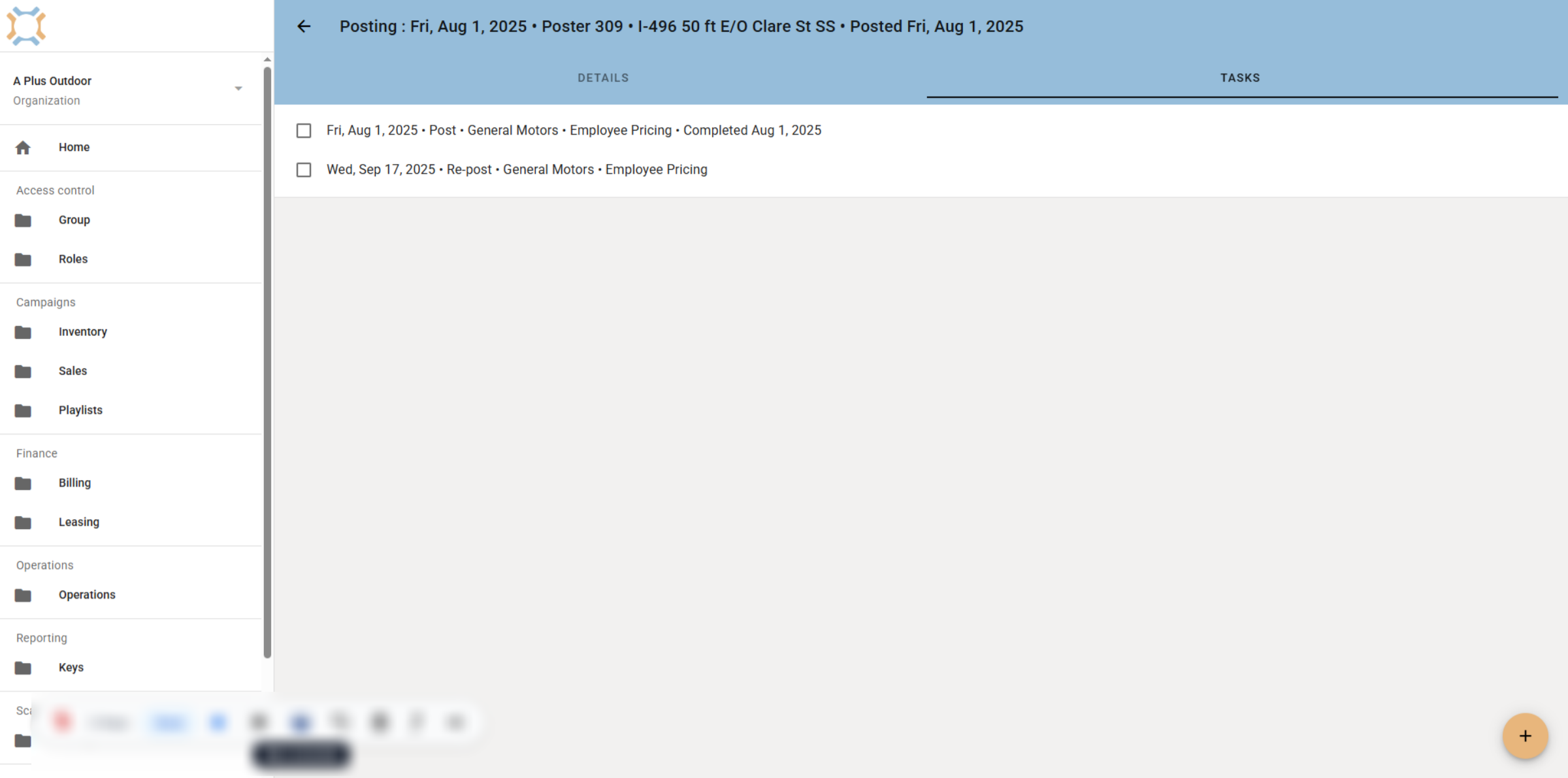 Review list of posting tasks