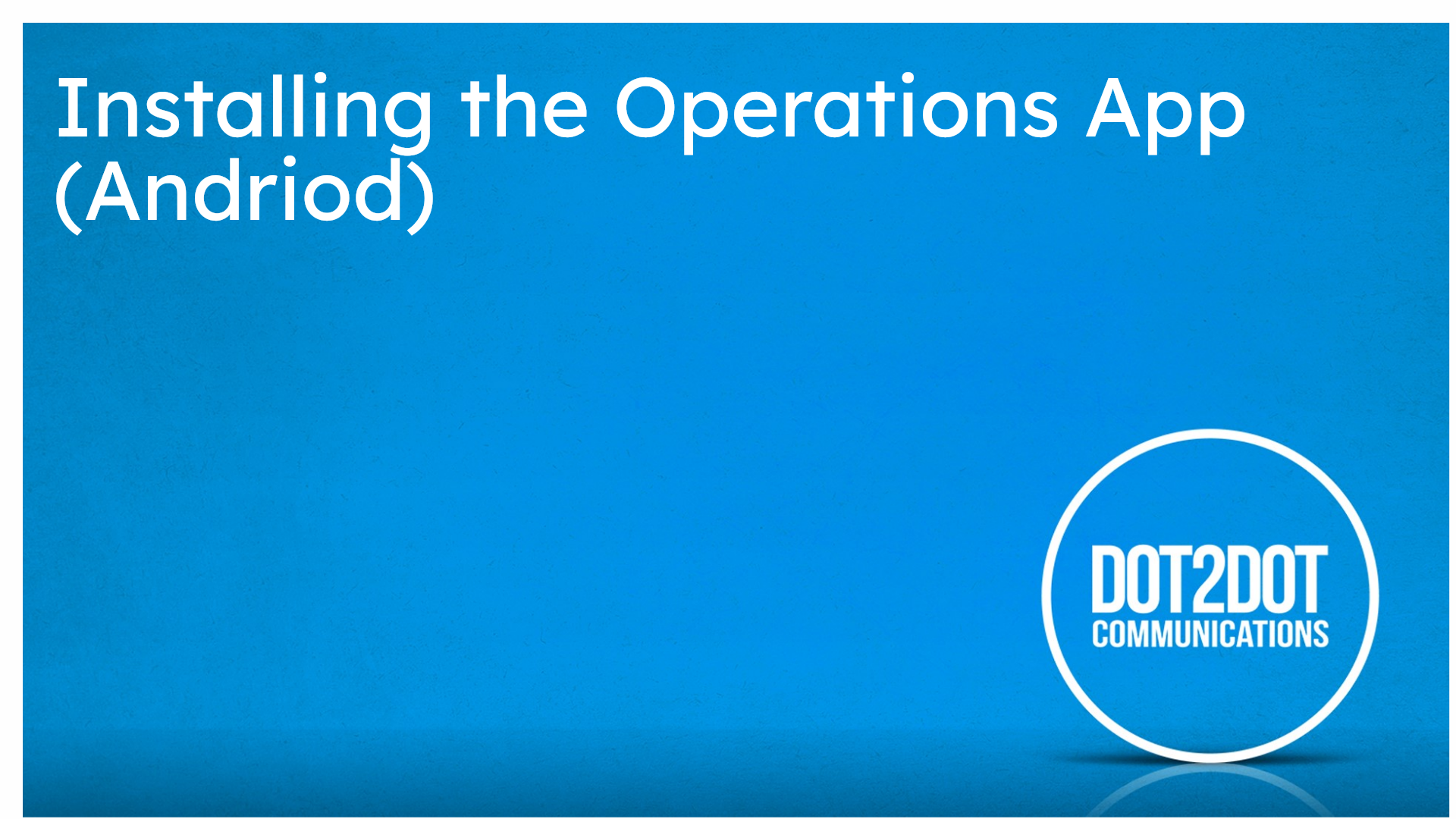 Installing the Operations App