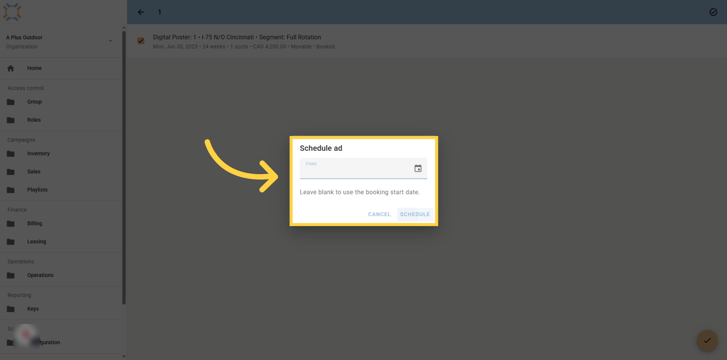 Choose start date