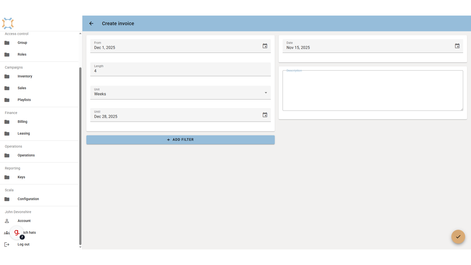 Enter invoice details