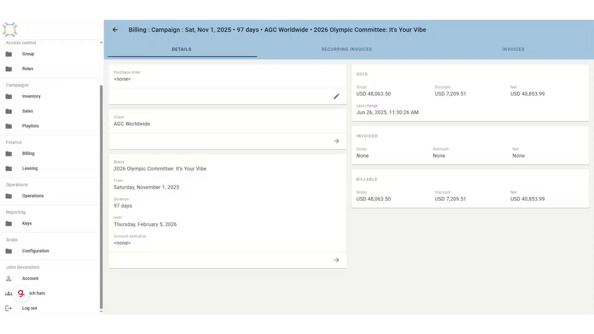Create a single invoice