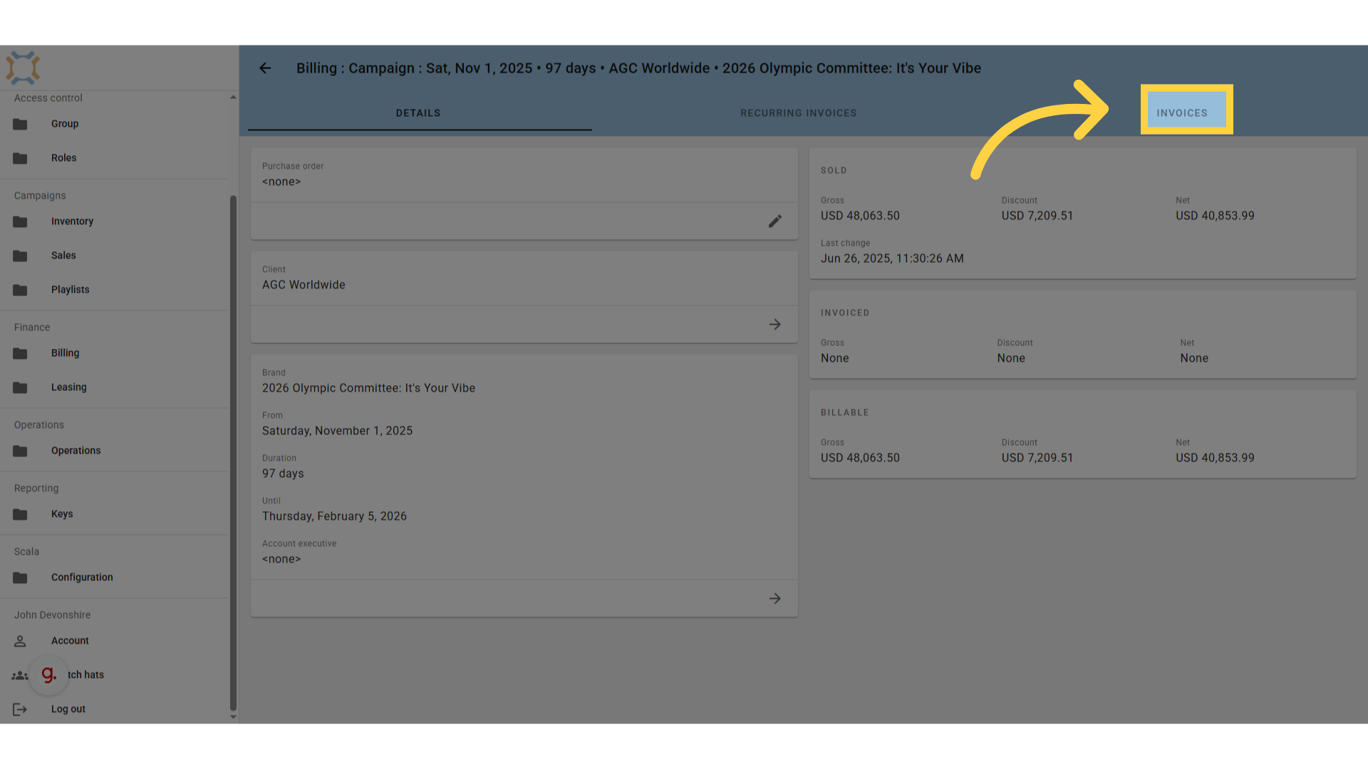 Click Invoices