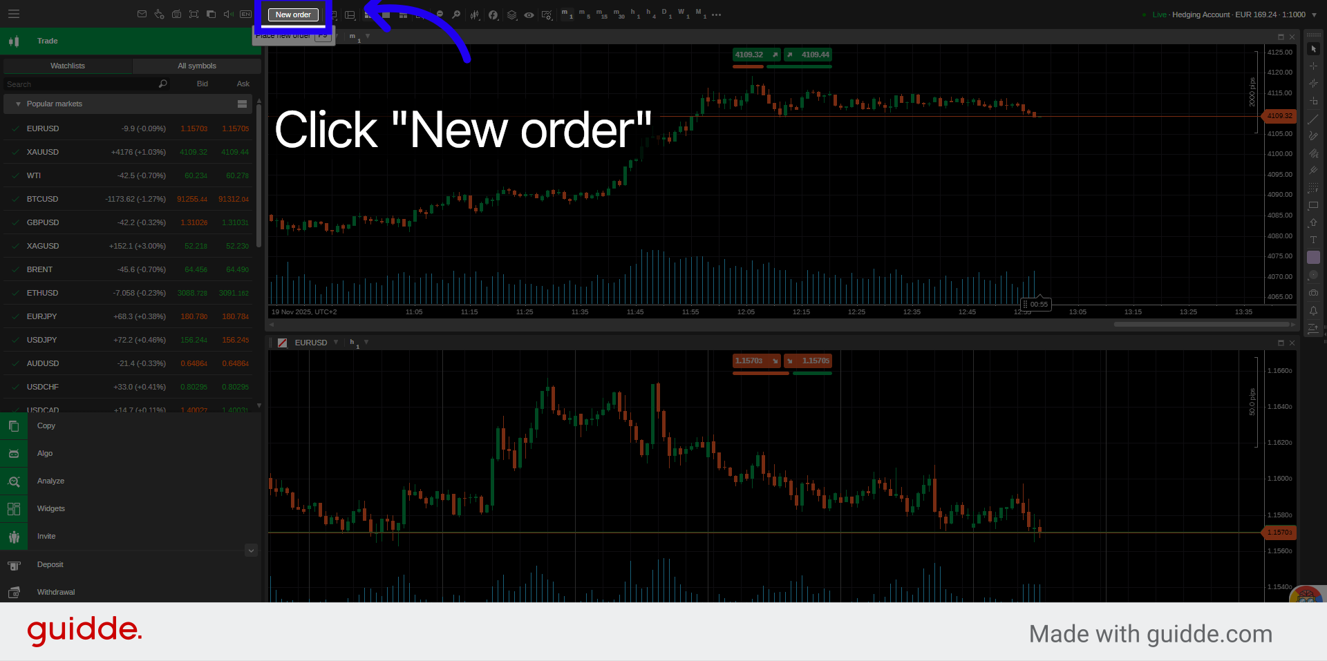 Open New Order Window