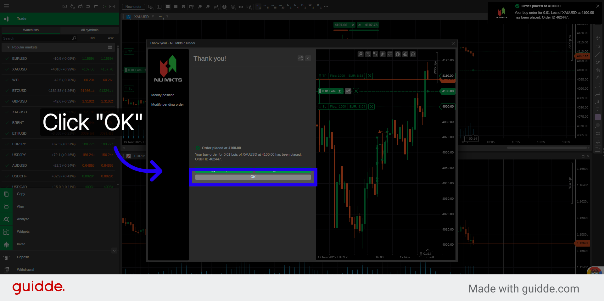 Confirm Order Placement