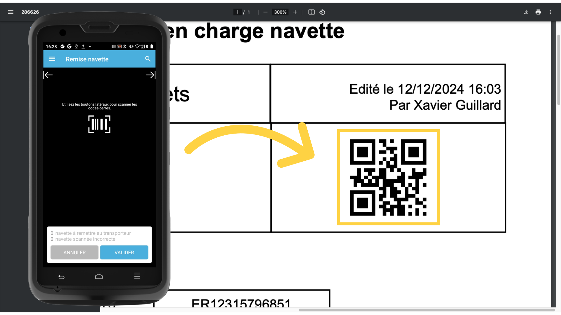 Scannez le QR-code à l'aide du Pad easyReco (2)