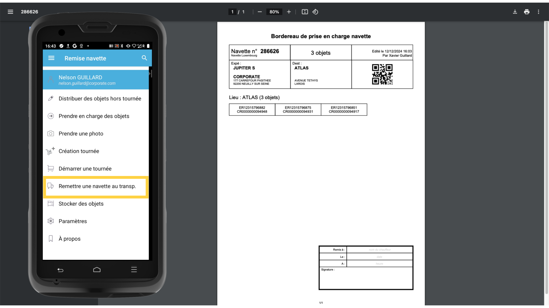 Scannez le QR-code à l'aide du Pad easyReco (1)