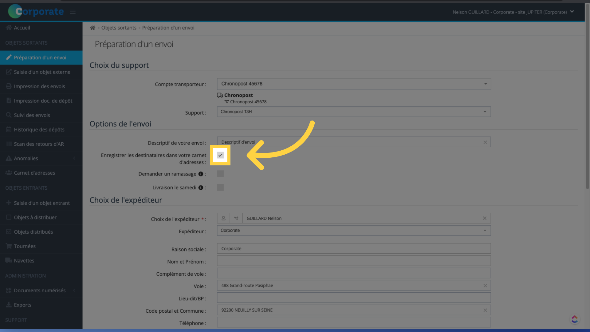 [Option] Enregistrez les adresses dans le carnet d'adresses easyReco