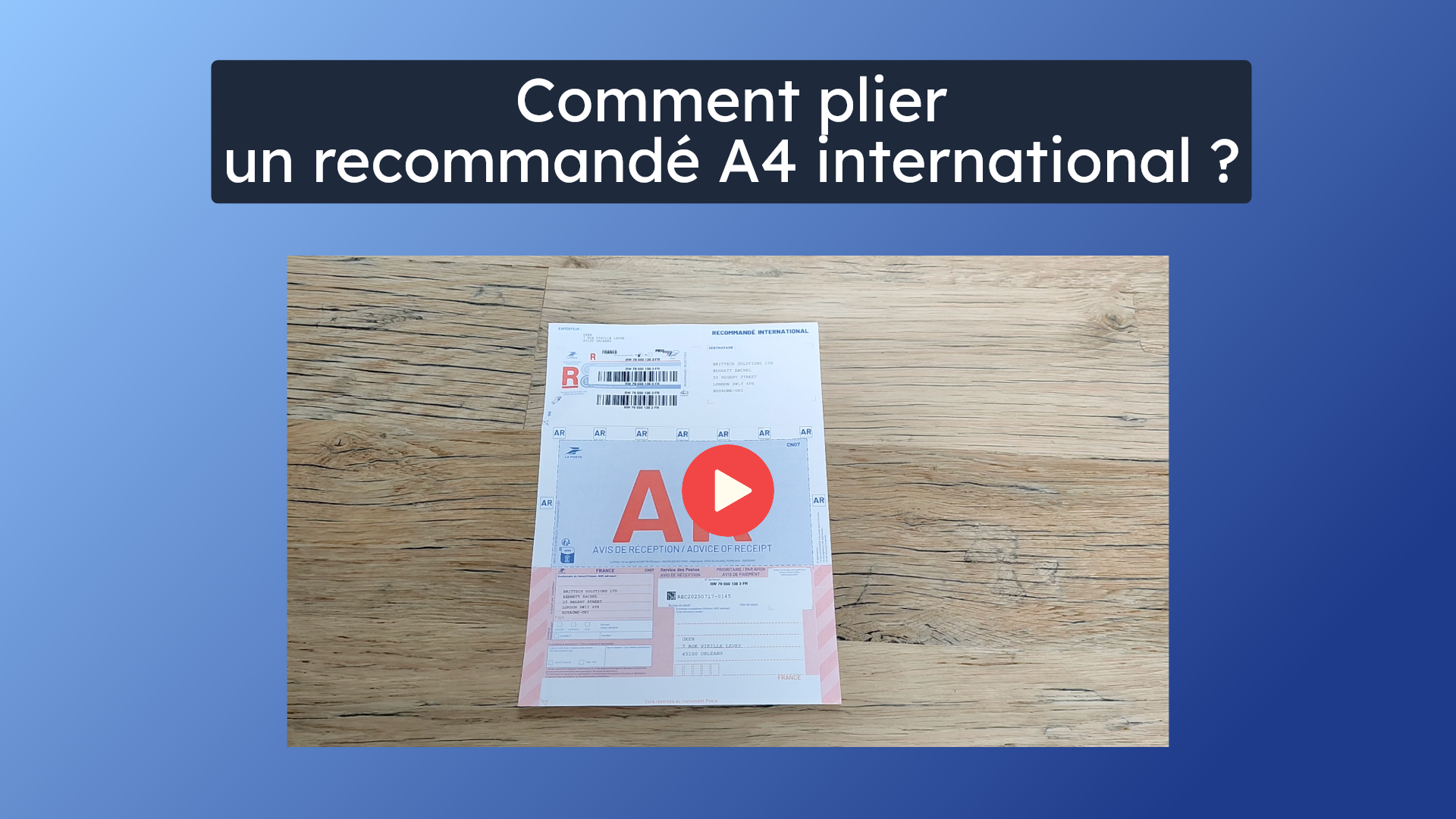 Plier un recommandé A4 international