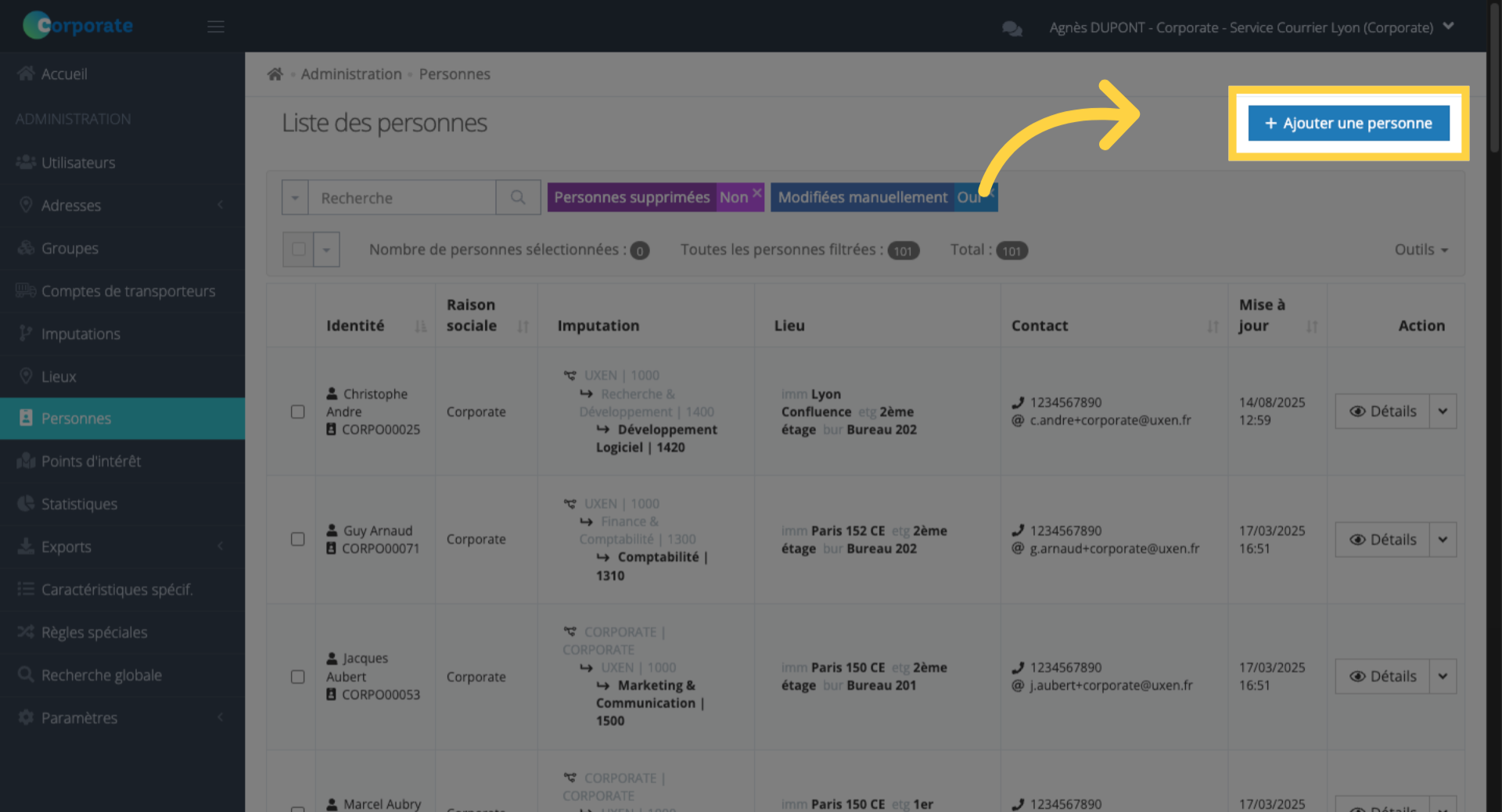 Créer une fiche collaborateur