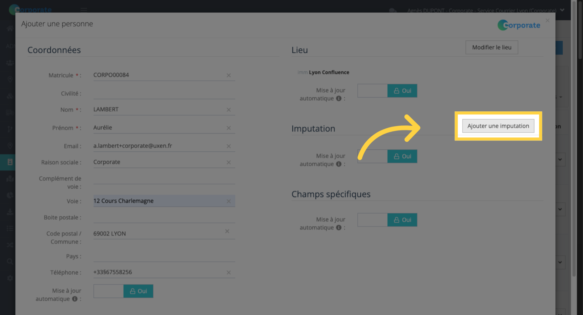 Ajouter une imputation