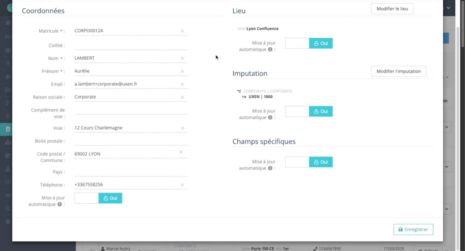 Valider la création de la personne
