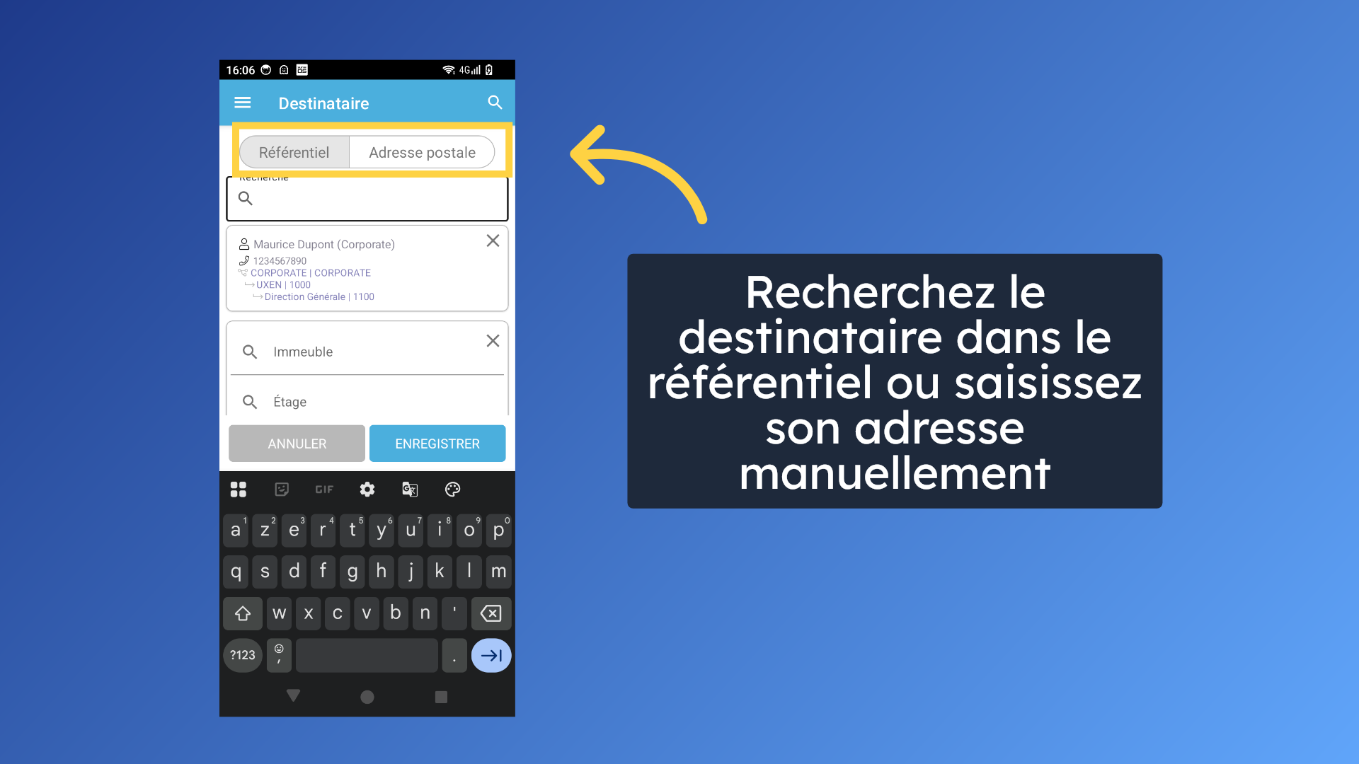 Modifier le destinataire - 1