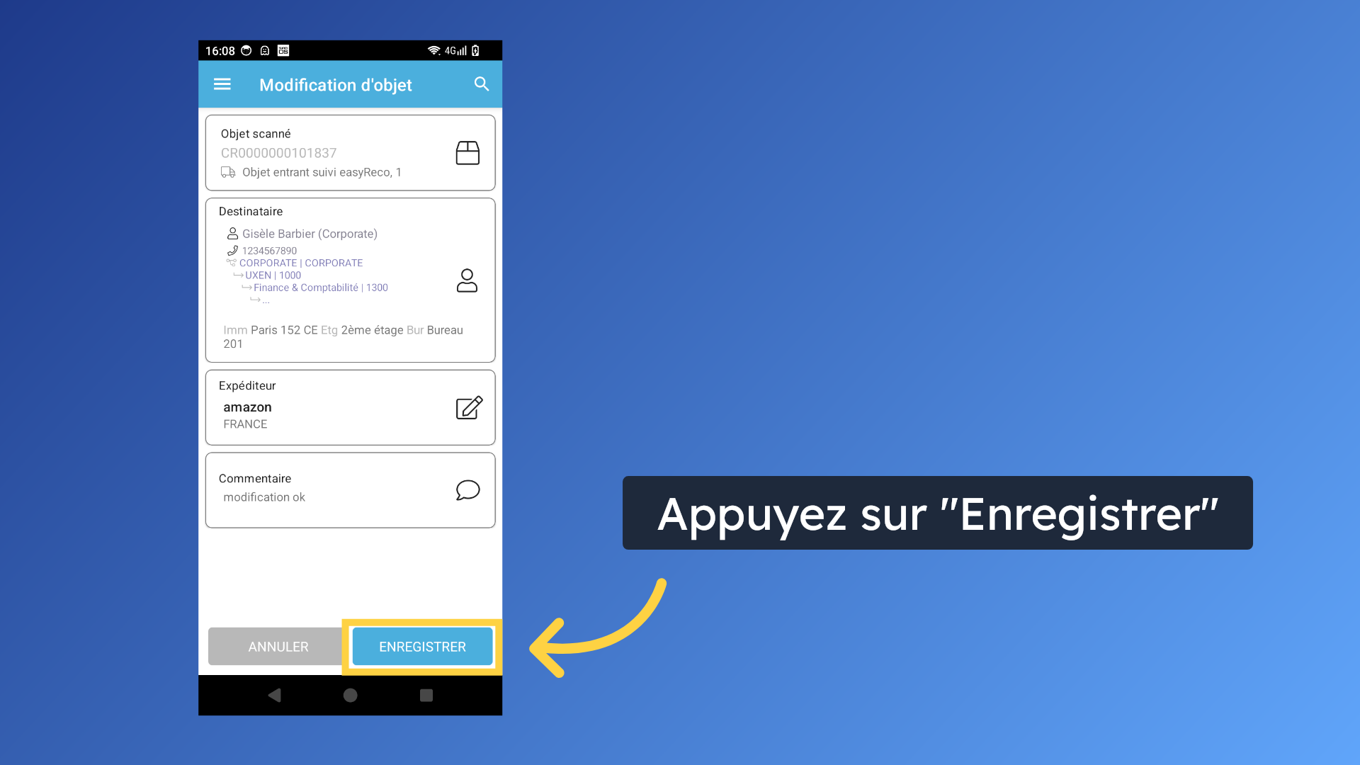 Enregistrer les modifications