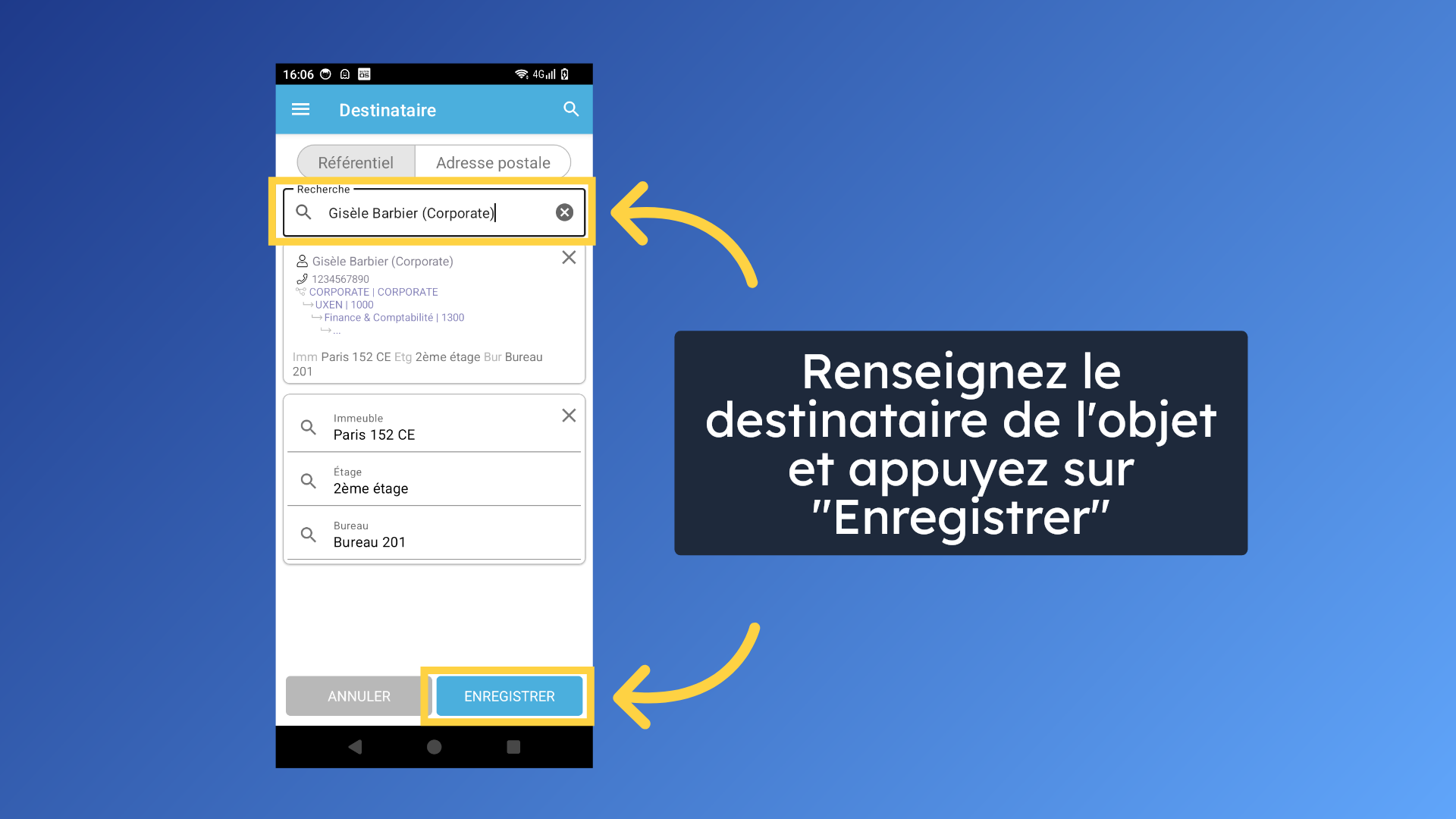 Modifier le destinataire - 2
