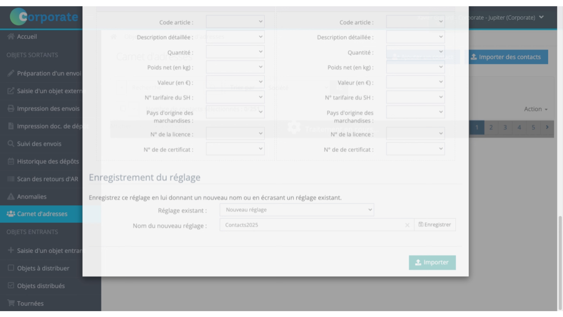 Importer une liste de contacts - 10