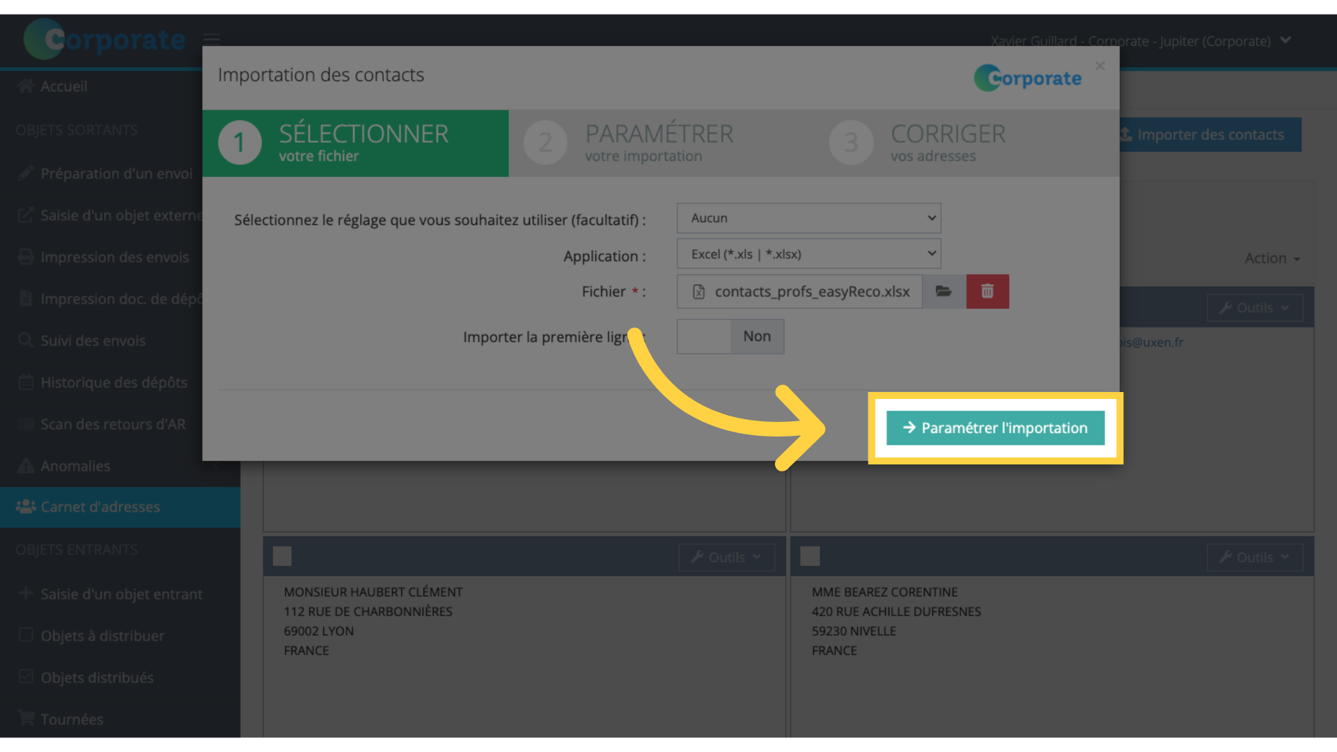 Importer une liste de contacts - 6