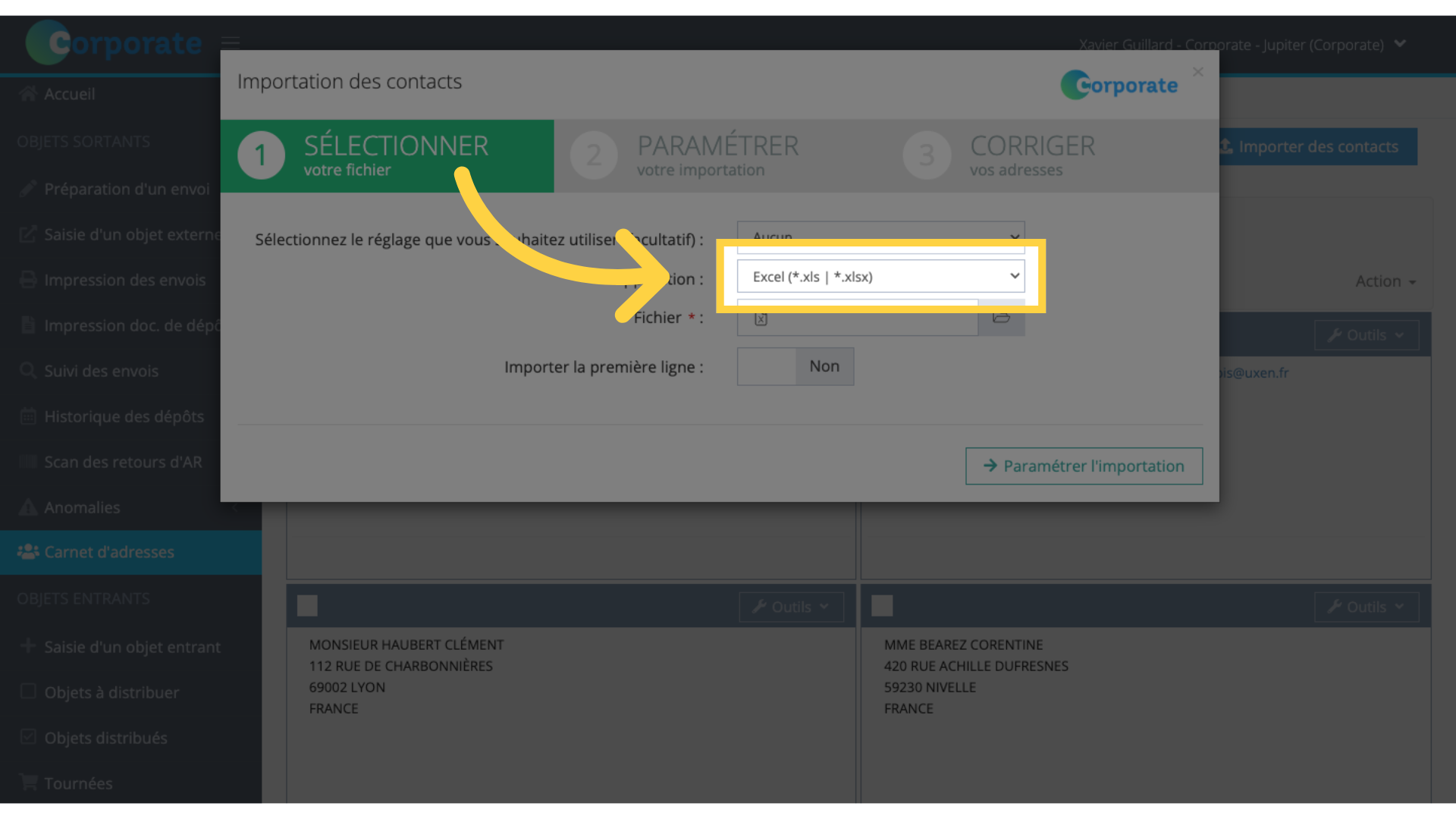 Importer une liste de contacts - 3