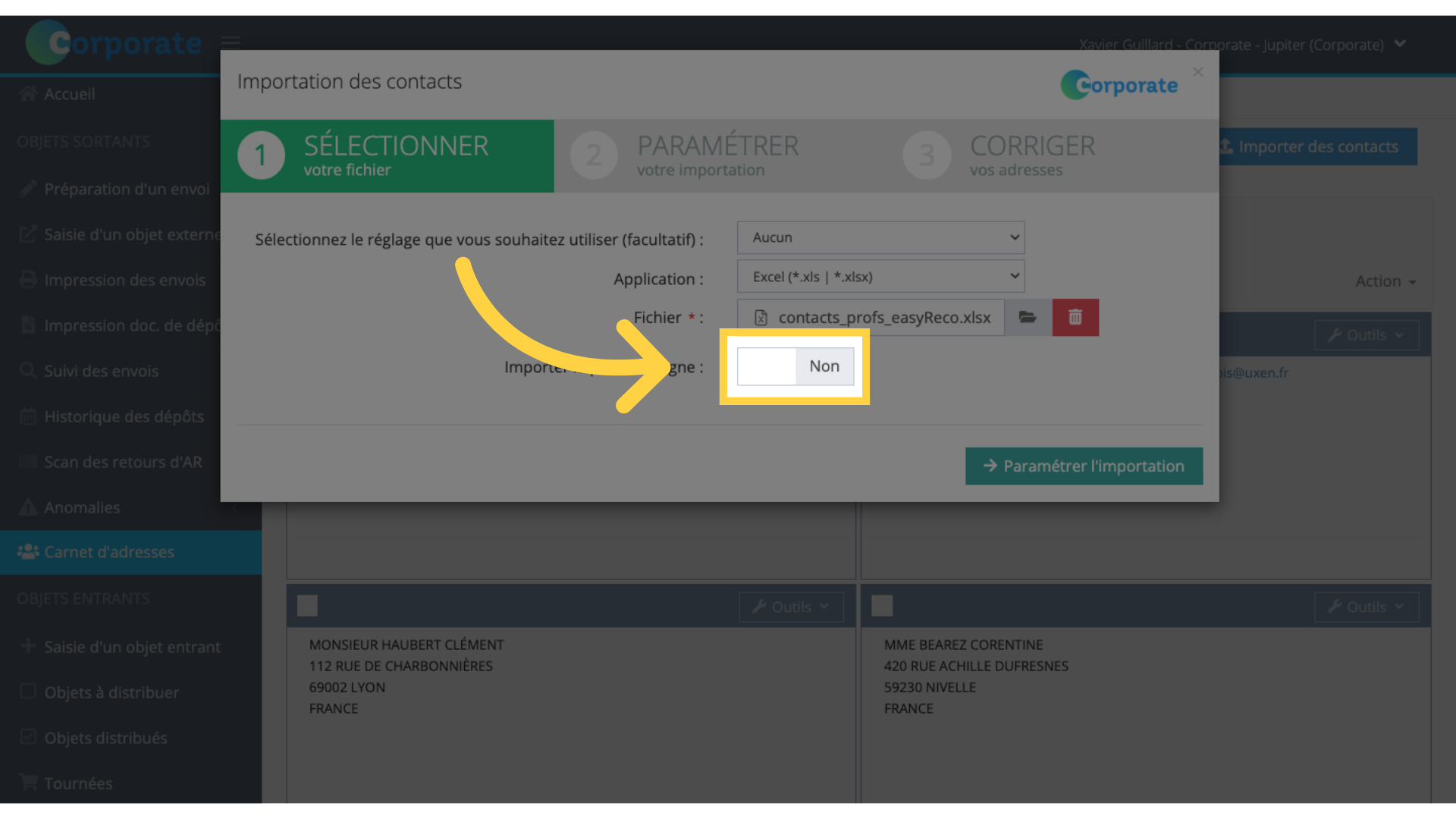 Importer une liste de contacts - 5