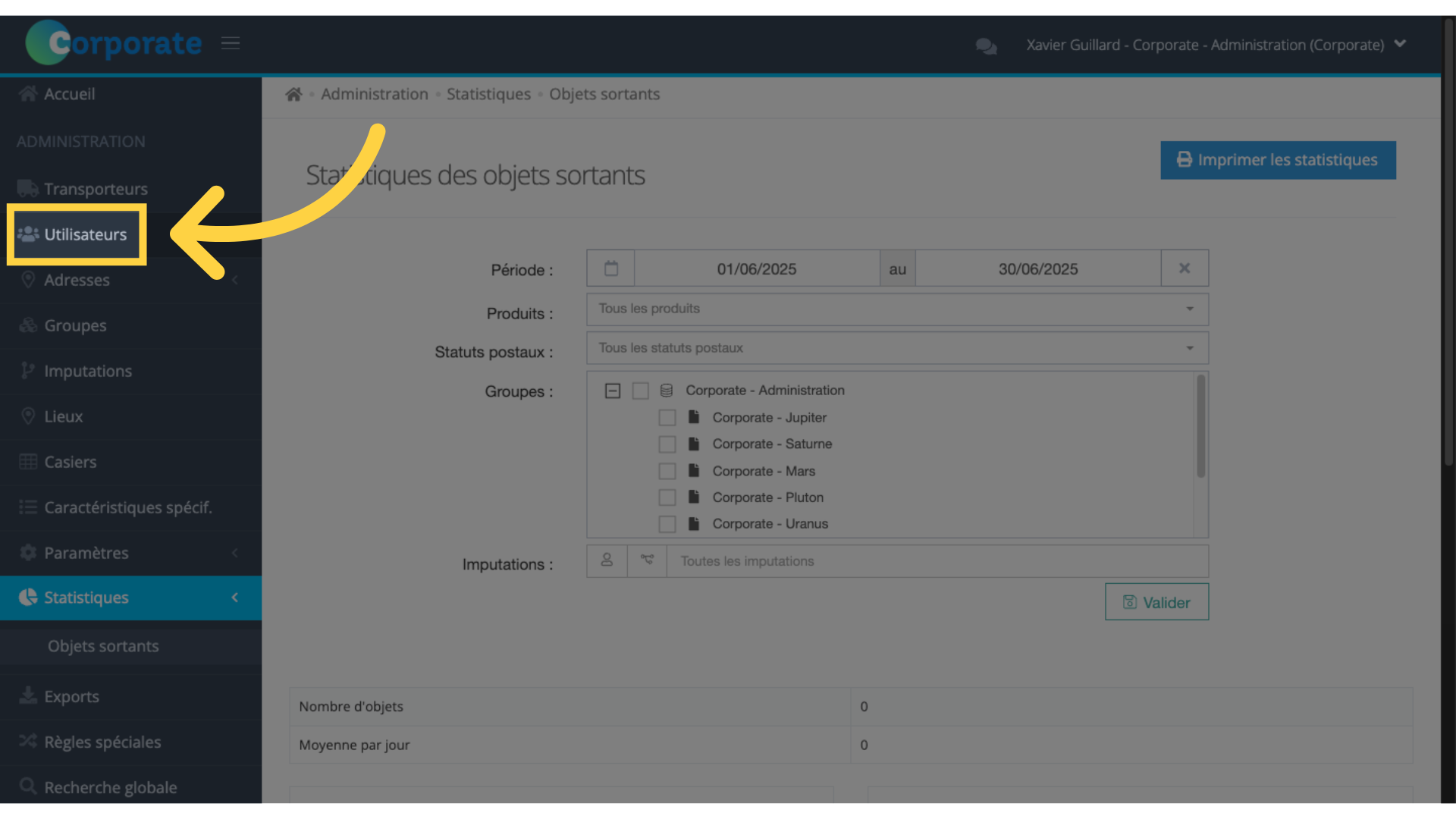 Accès à la liste des utilisateurs
