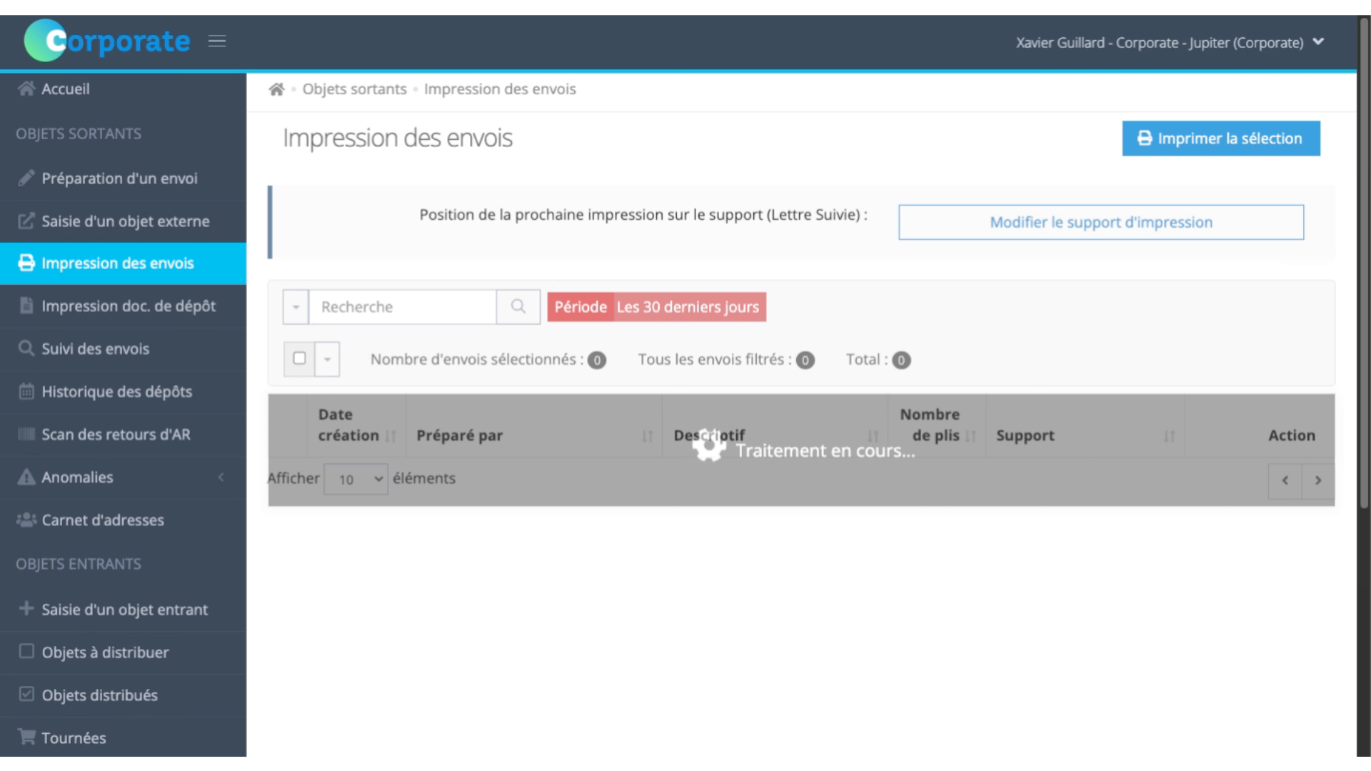 Validation de l'envoi - 2