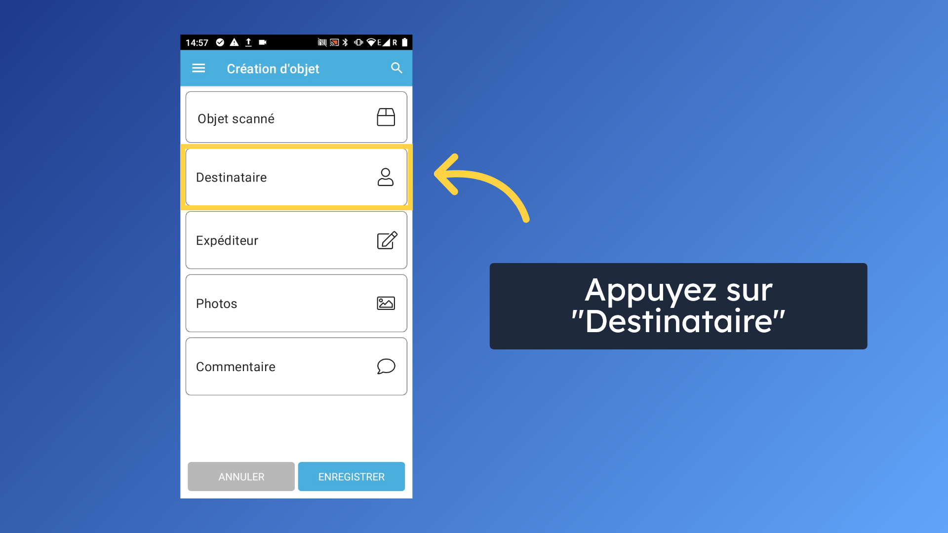 Sélectionner le destinataire - 1